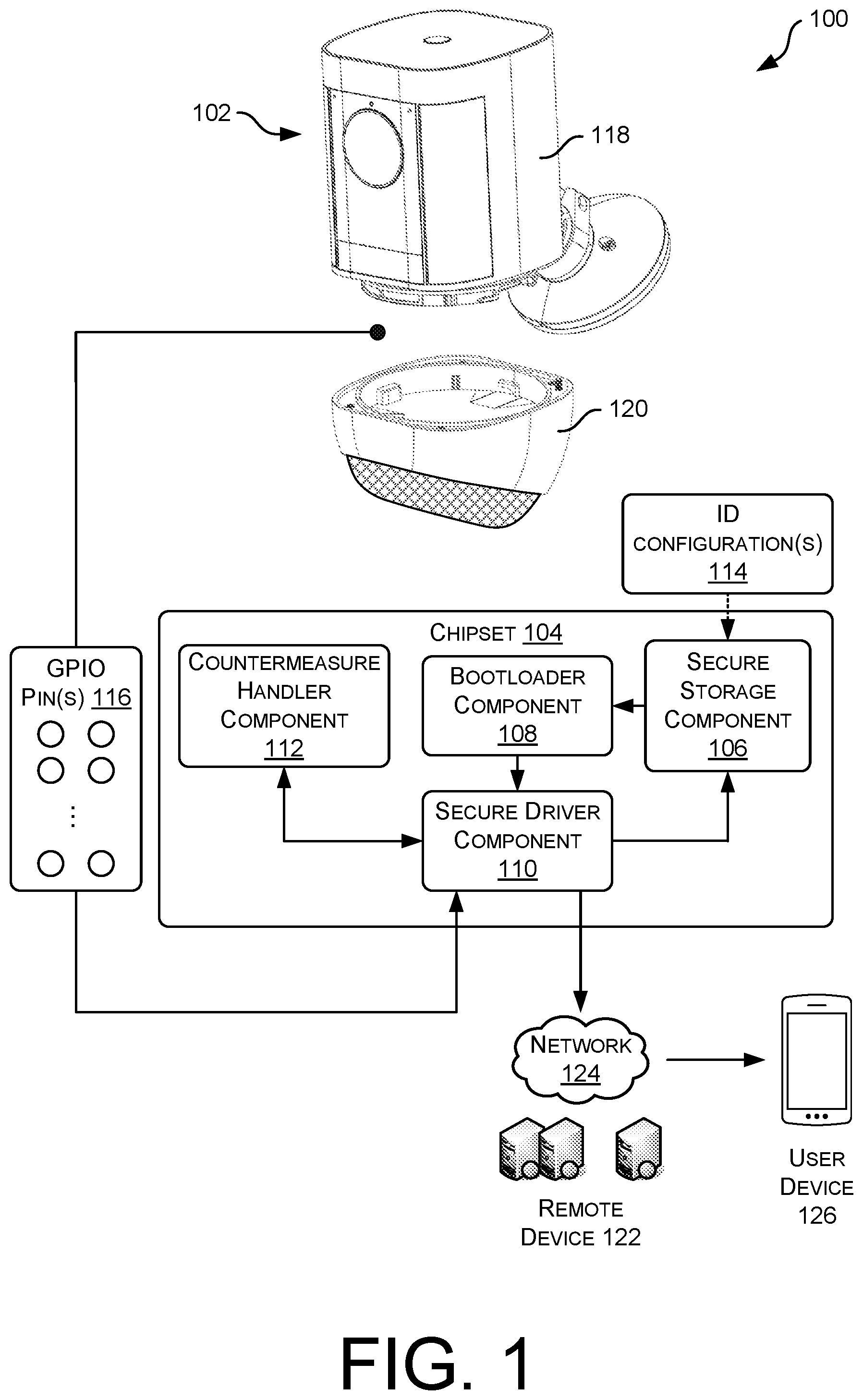 Patent US12347290 — Chipset level intrusion detection — Figure 1