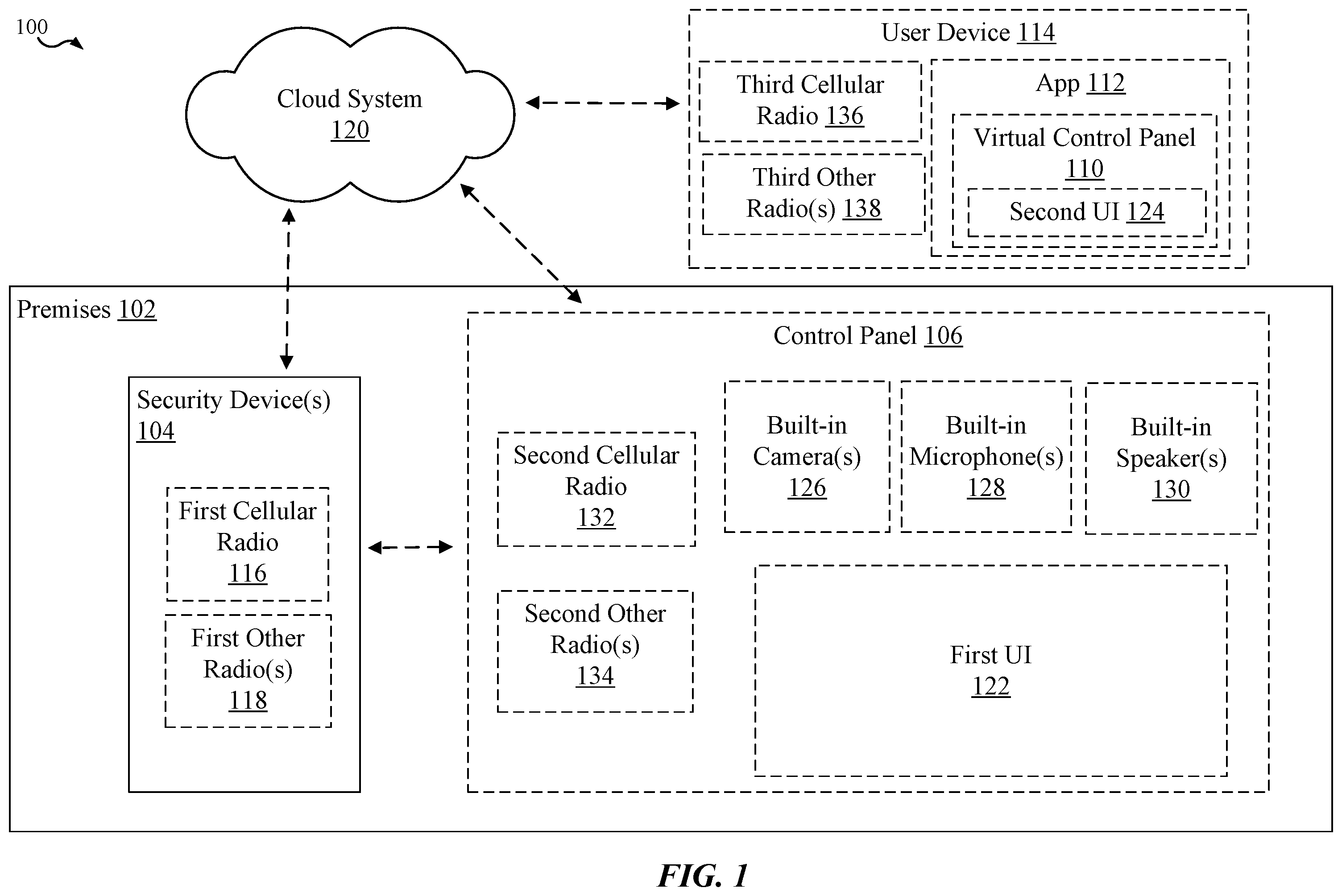 Patent US12347291 — Security / automation system control panel with removable back speaker — Figure 1