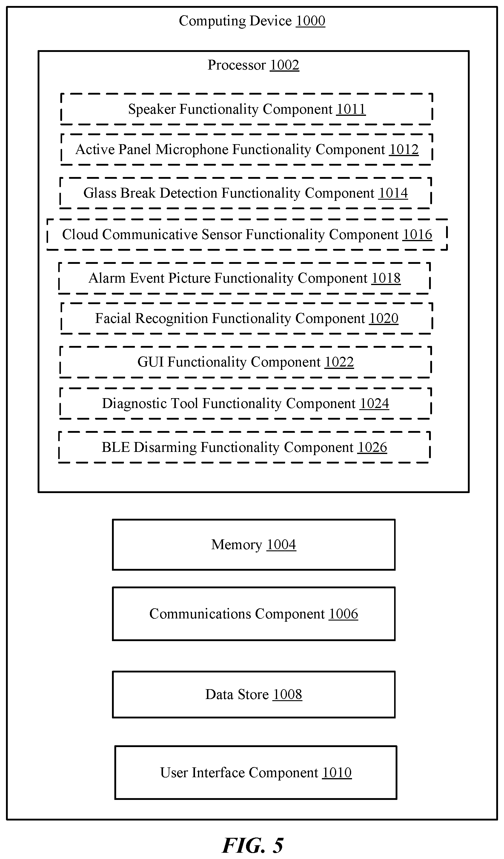 Patent US12347291 Figure 5 – Security / automation system control panel with removable back speaker