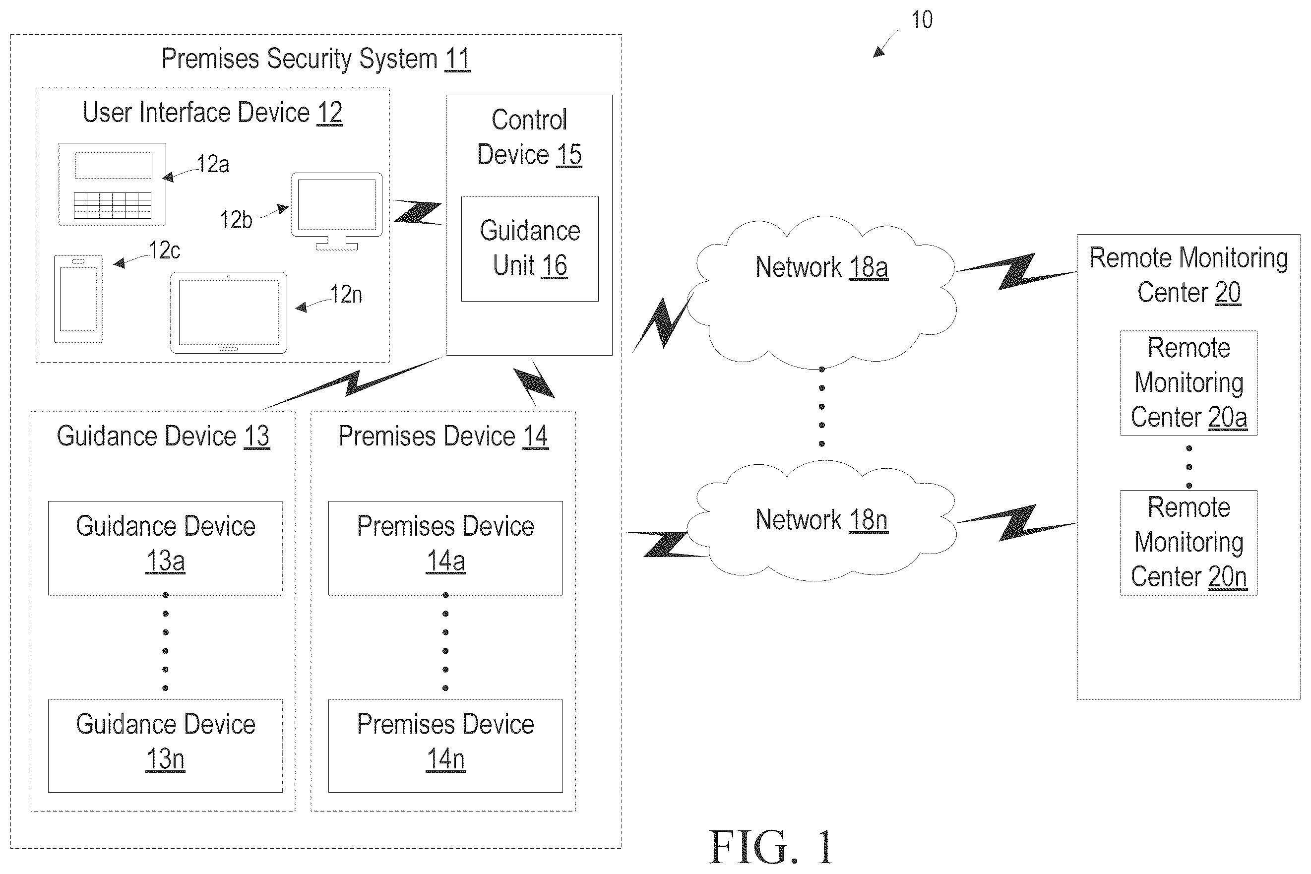 Patent US12347305 Figure 1 – Waypoint-based premises guidance