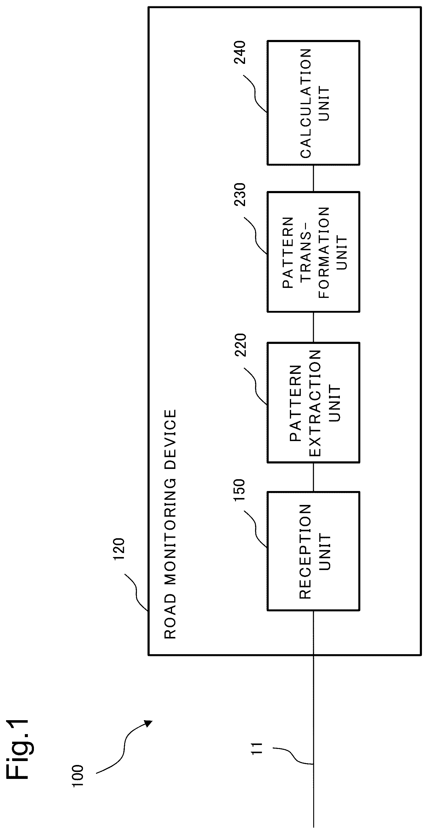 Patent US12347311 — Road monitoring system, road monitoring device, and road monitoring method — Figure 1