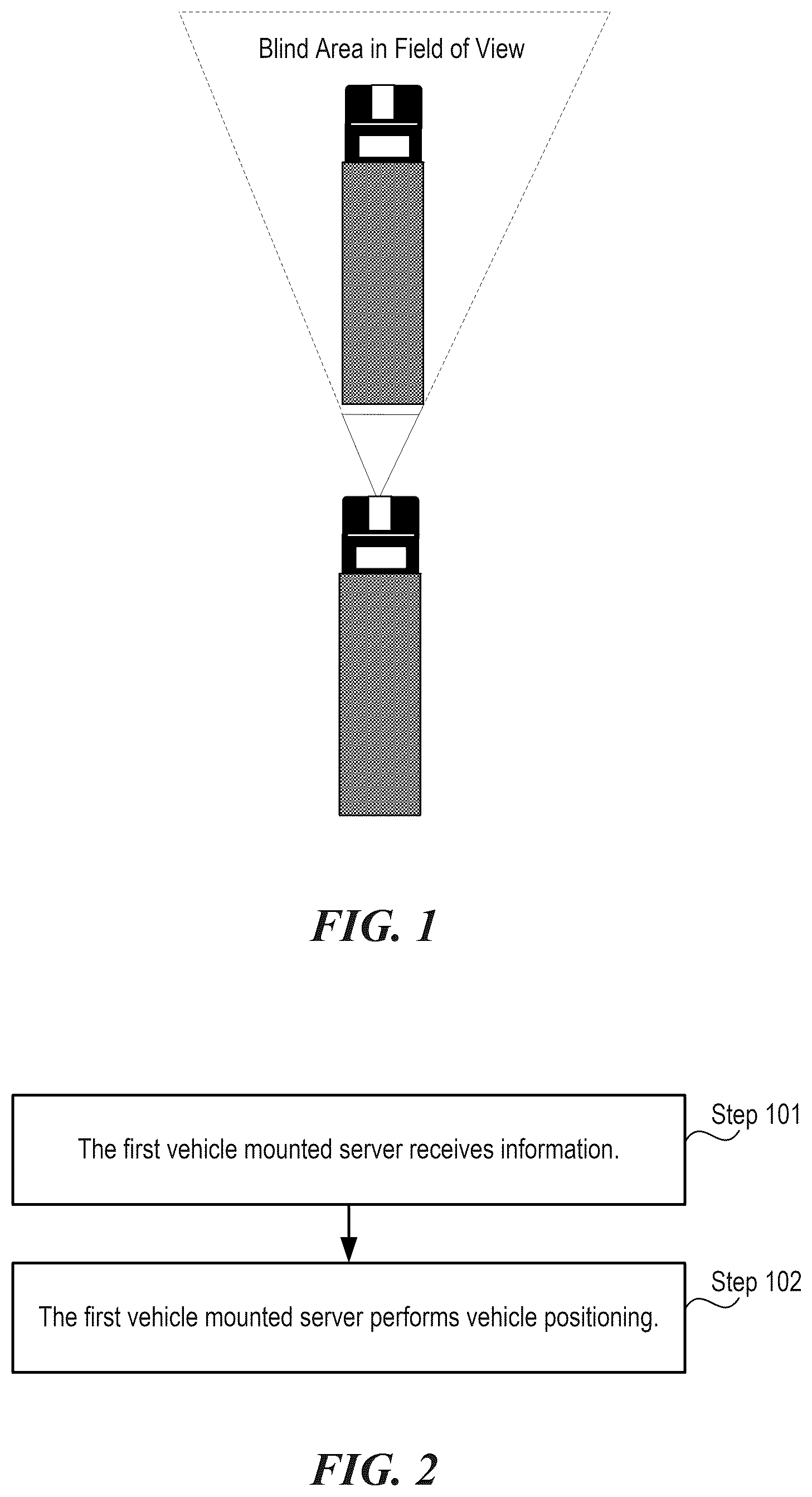 Patent US12347319 — Platoon positioning system and method based on vehicle to vehicle communication and using relative pose information between vehicles in a platoon — Figure 1