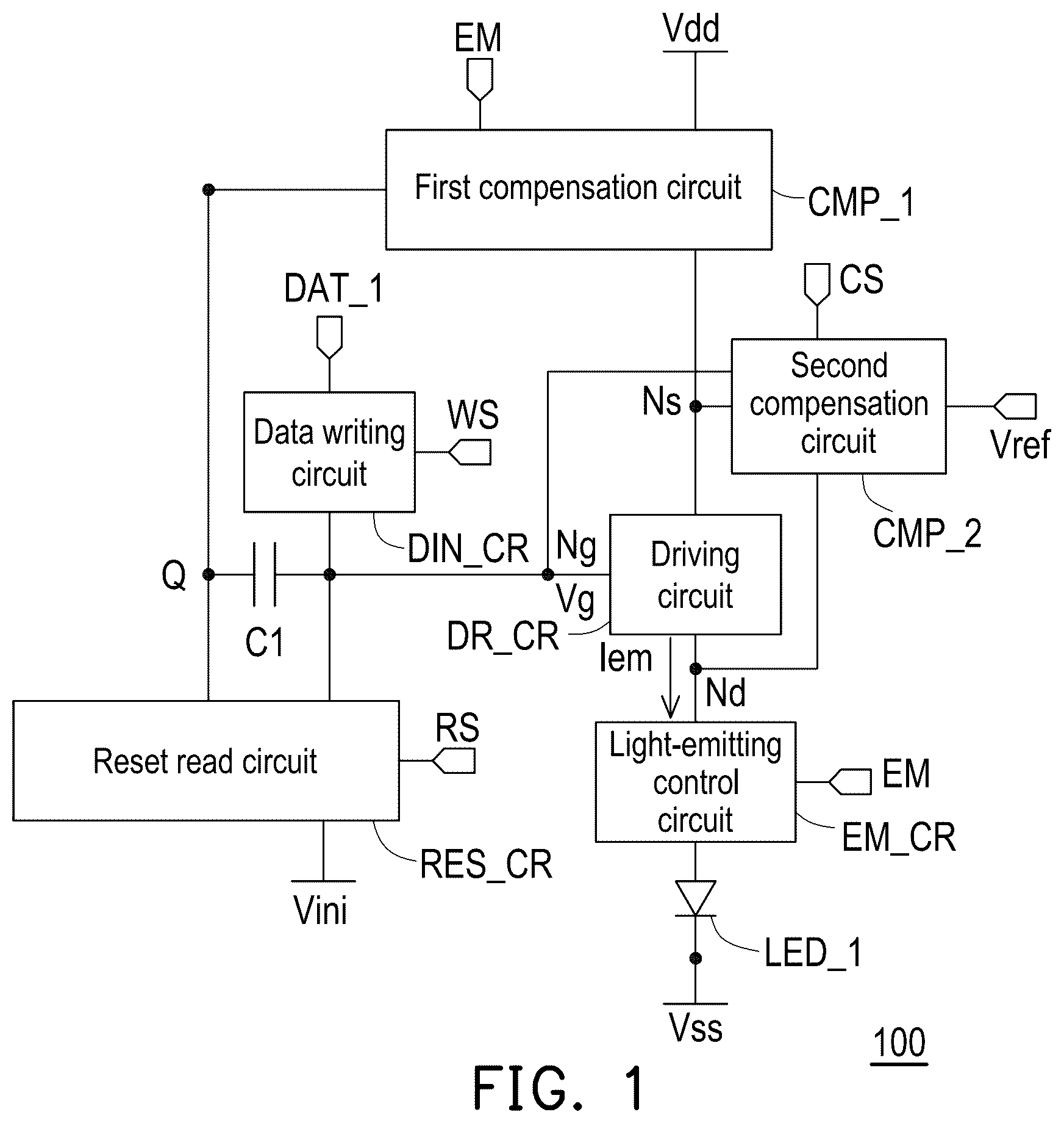 Patent US12347367 — Pixel circuit — Figure 1