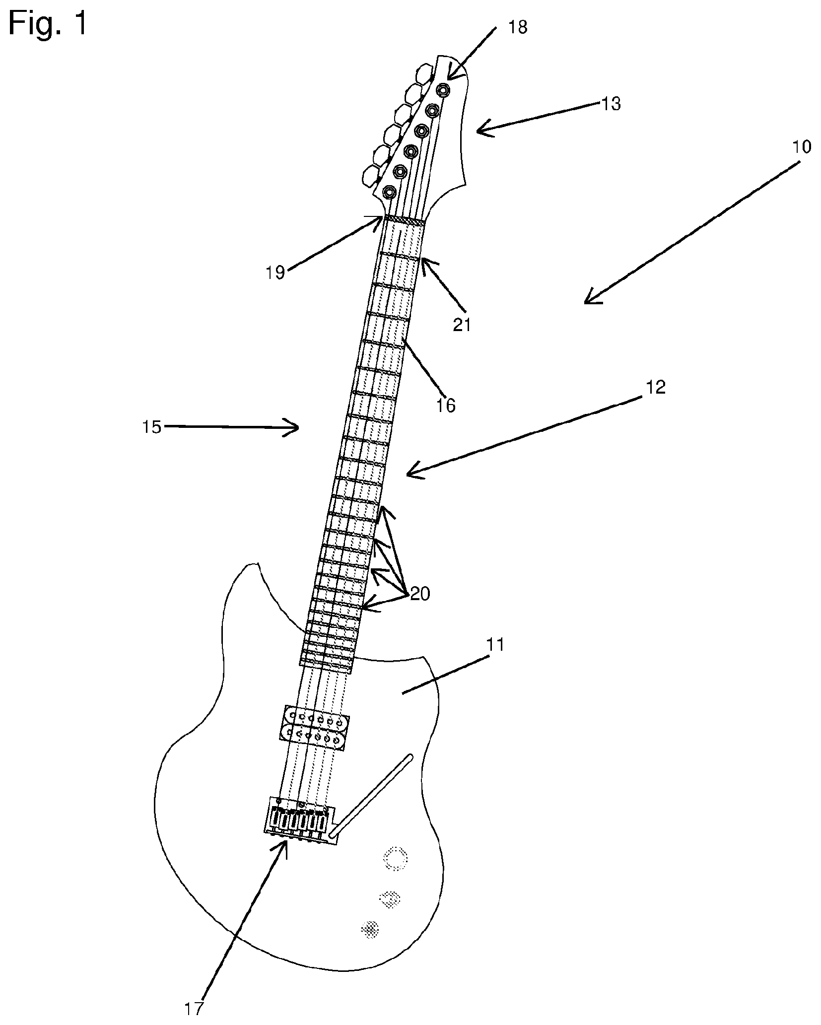 Patent US12347407 — Nut and string tree for a stringed musical instrument — Figure 1