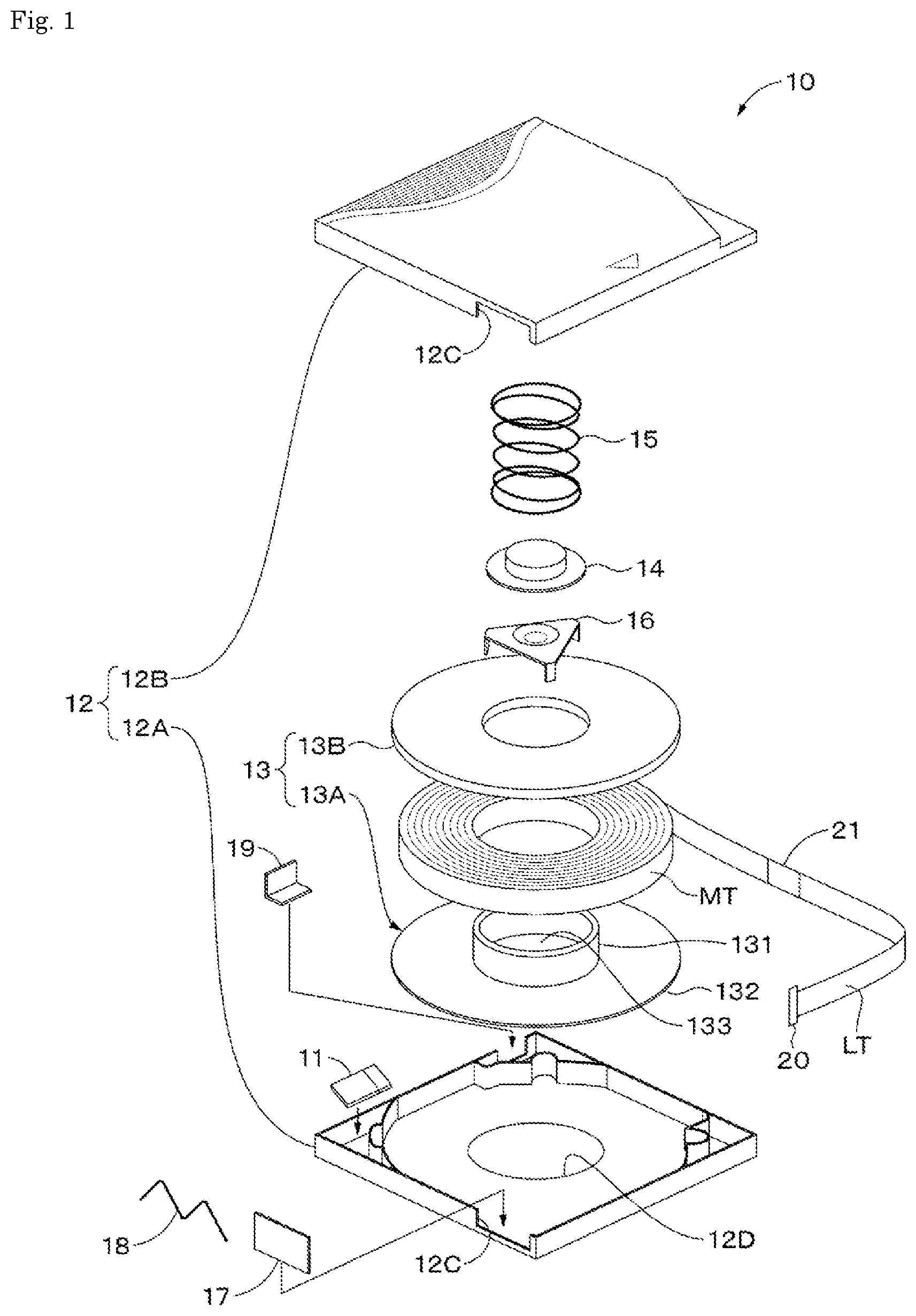 Patent US12347457 — Cartridge including magnetic tape including magnetic layer including protrusions on surface thereof — Figure 1