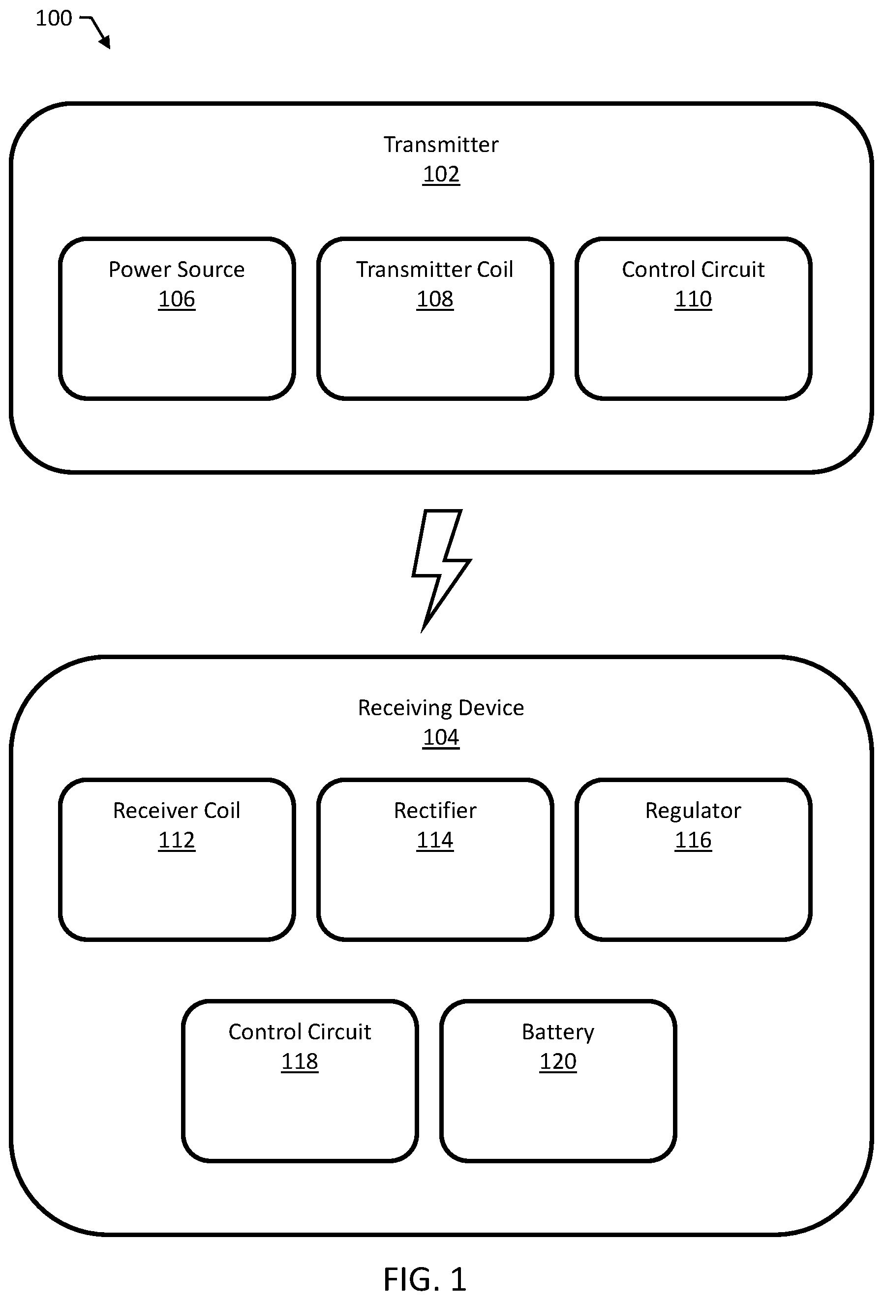 Patent US12347602 — Self-resonant coil with series LC resonance and electric field cancelation — Figure 1
