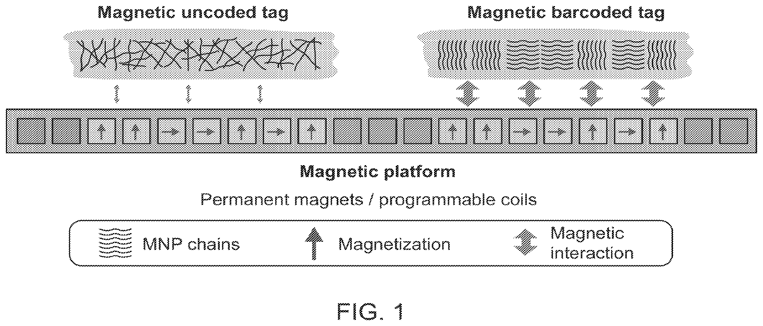 Patent US12347614 — Electromagnetic systems for the selective manipulation of magnetically-barcoded materials — Figure 1