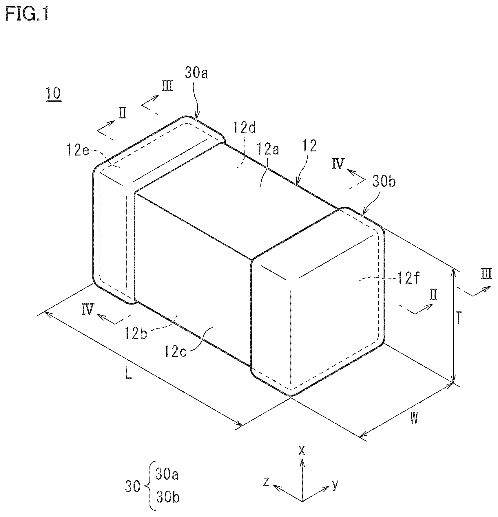 Patent US12347621 — Multilayer ceramic capacitor including main-surface-side outer layer portions including protective structures — Figure 1