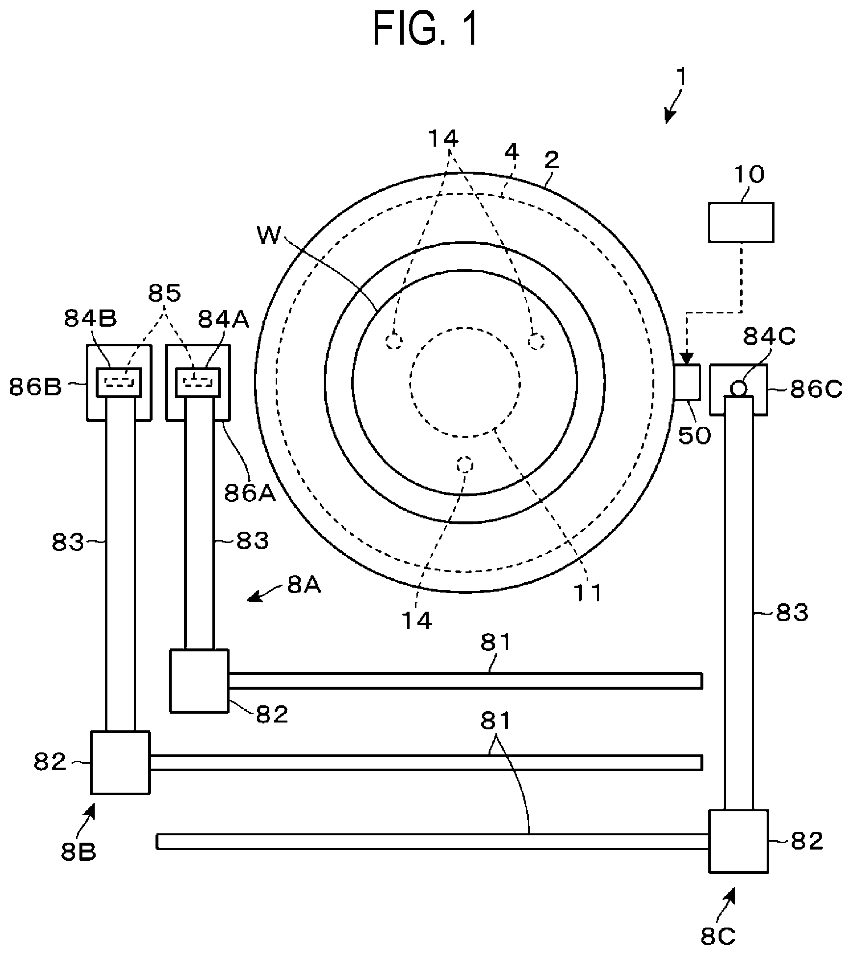 Patent US12347698 — Liquid processing apparatus and liquid processing method — Figure 1