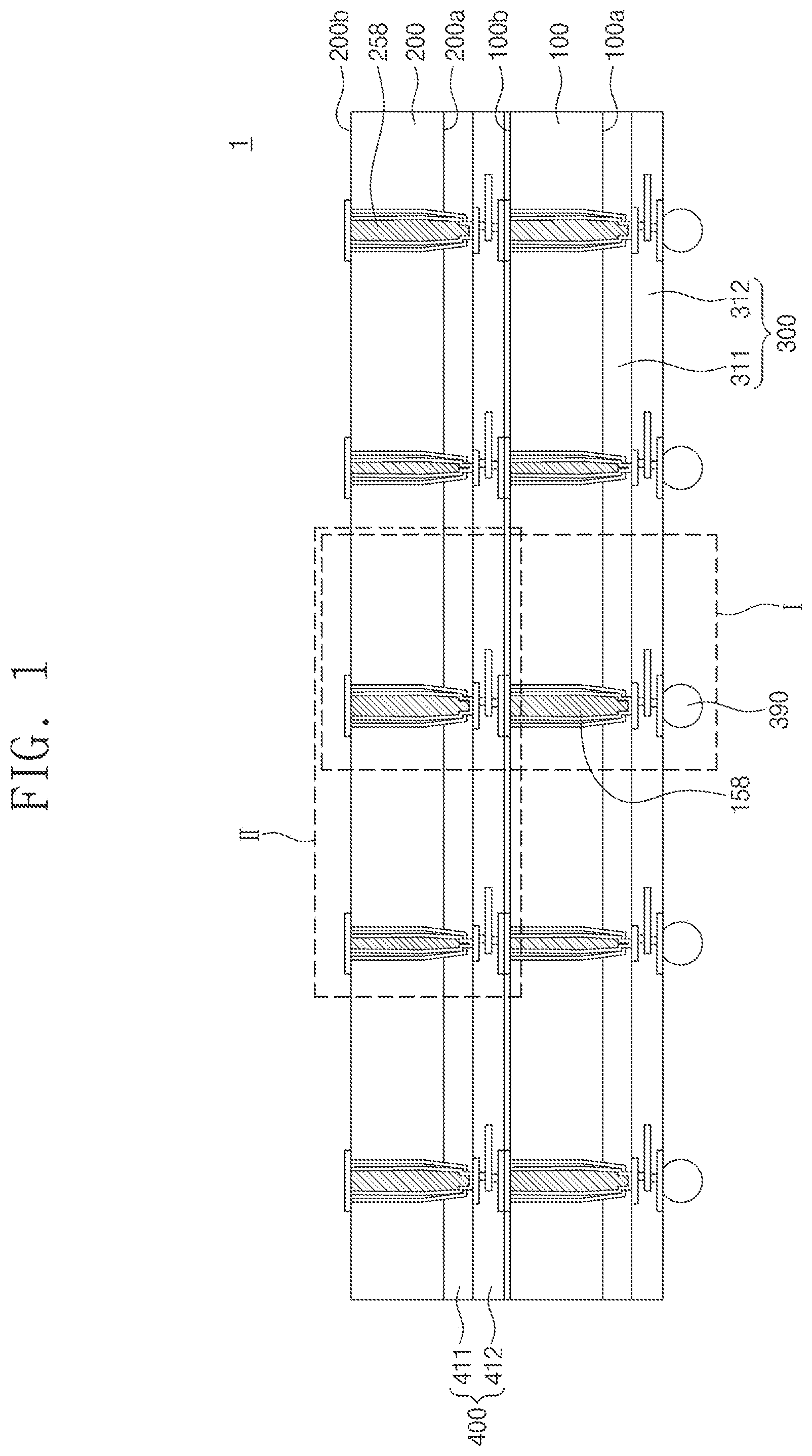 Patent US12347781 — Semiconductor devices having penetration vias — Figure 1