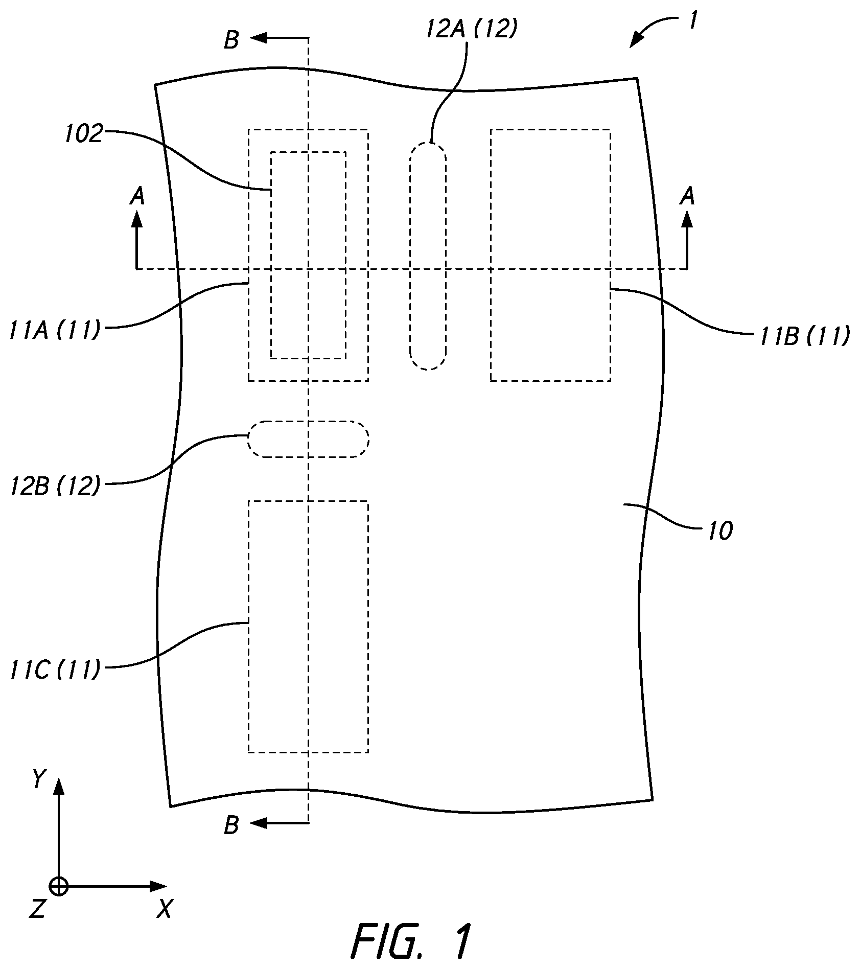 Patent US12347797 — Apparatus, semiconductor device, and redistribution layer structure thereof — Figure 1