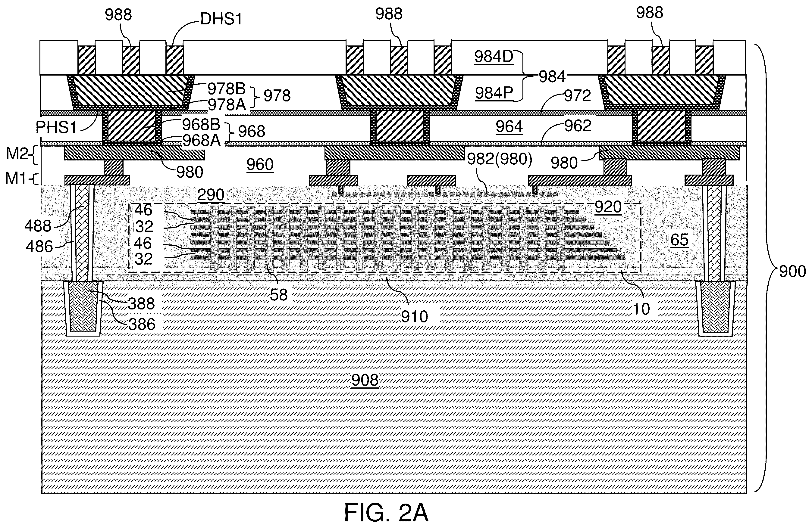 Patent US12347804 Figure 7 – Bonded assembly including interconnect-level bonding pads and methods of forming the same