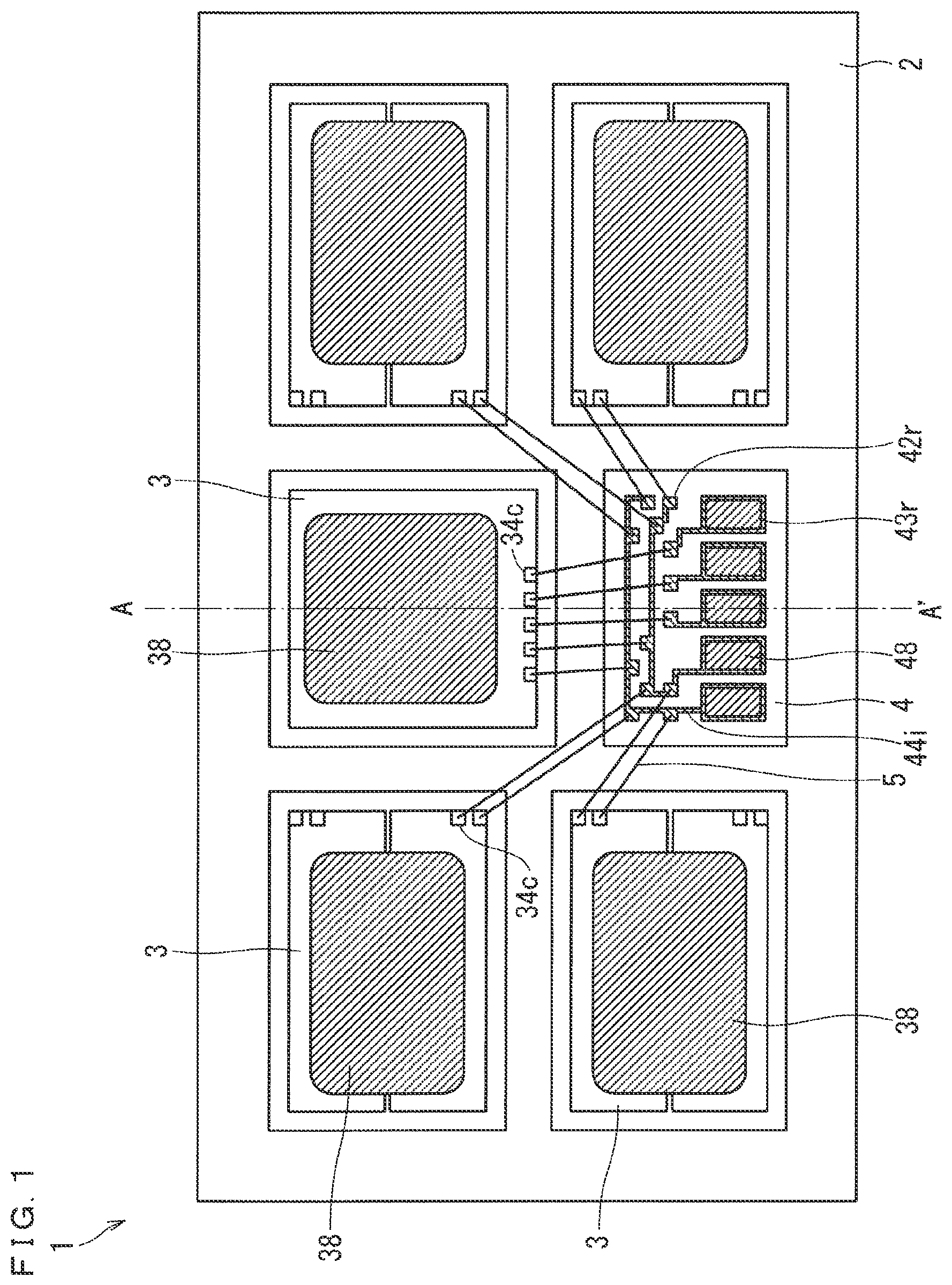 Patent US12347814 — Semiconductor package and semiconductor device — Figure 1