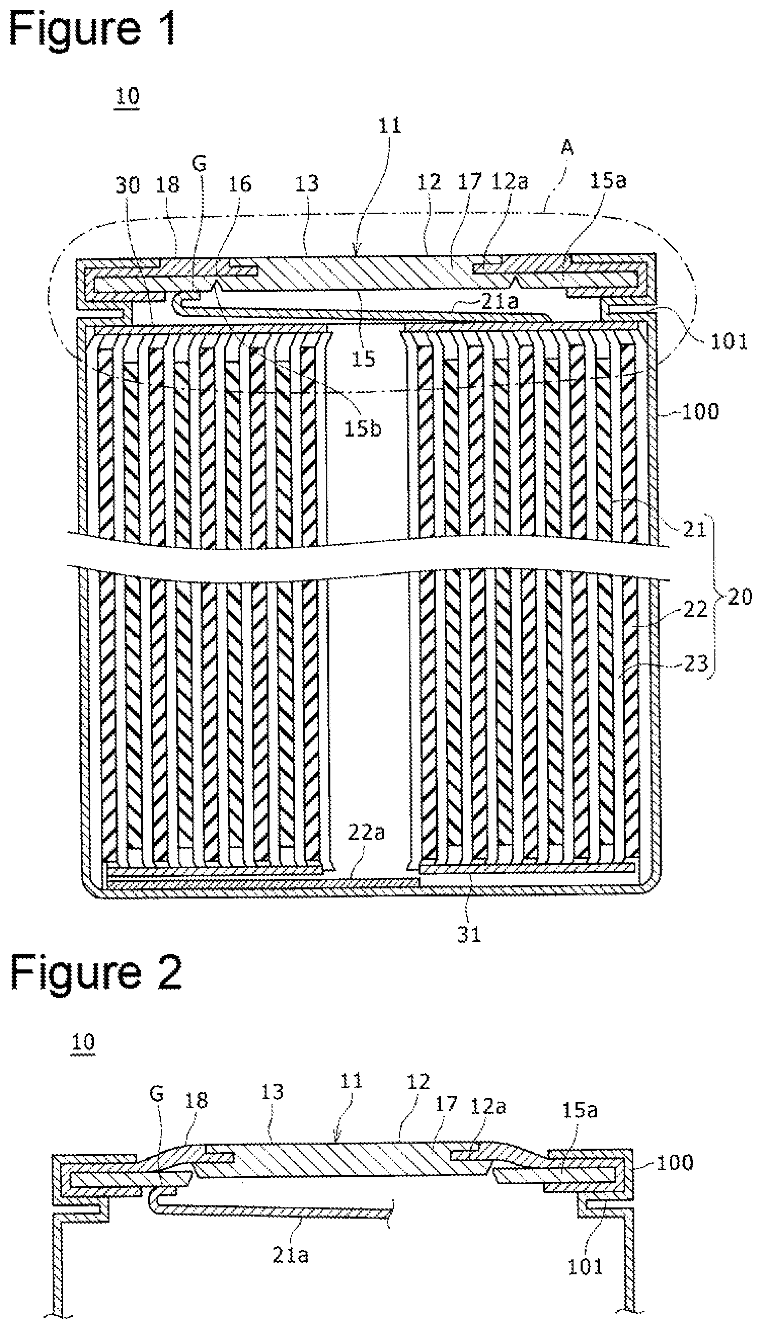 Patent US12347878 — Cylindrical battery — Figure 1