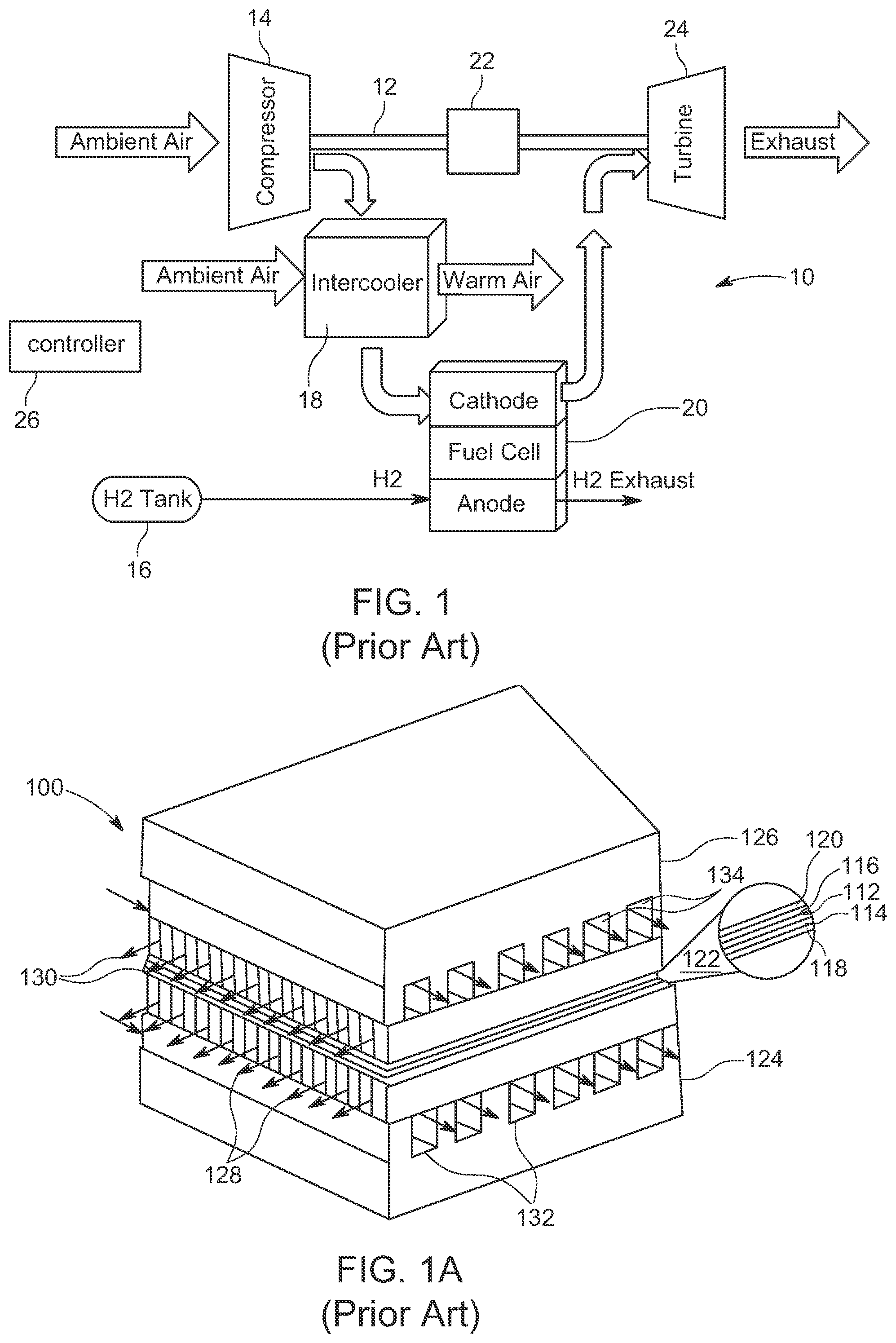 Patent US12347896 — Pumped two-phase fuel cell cooling — Figure 1