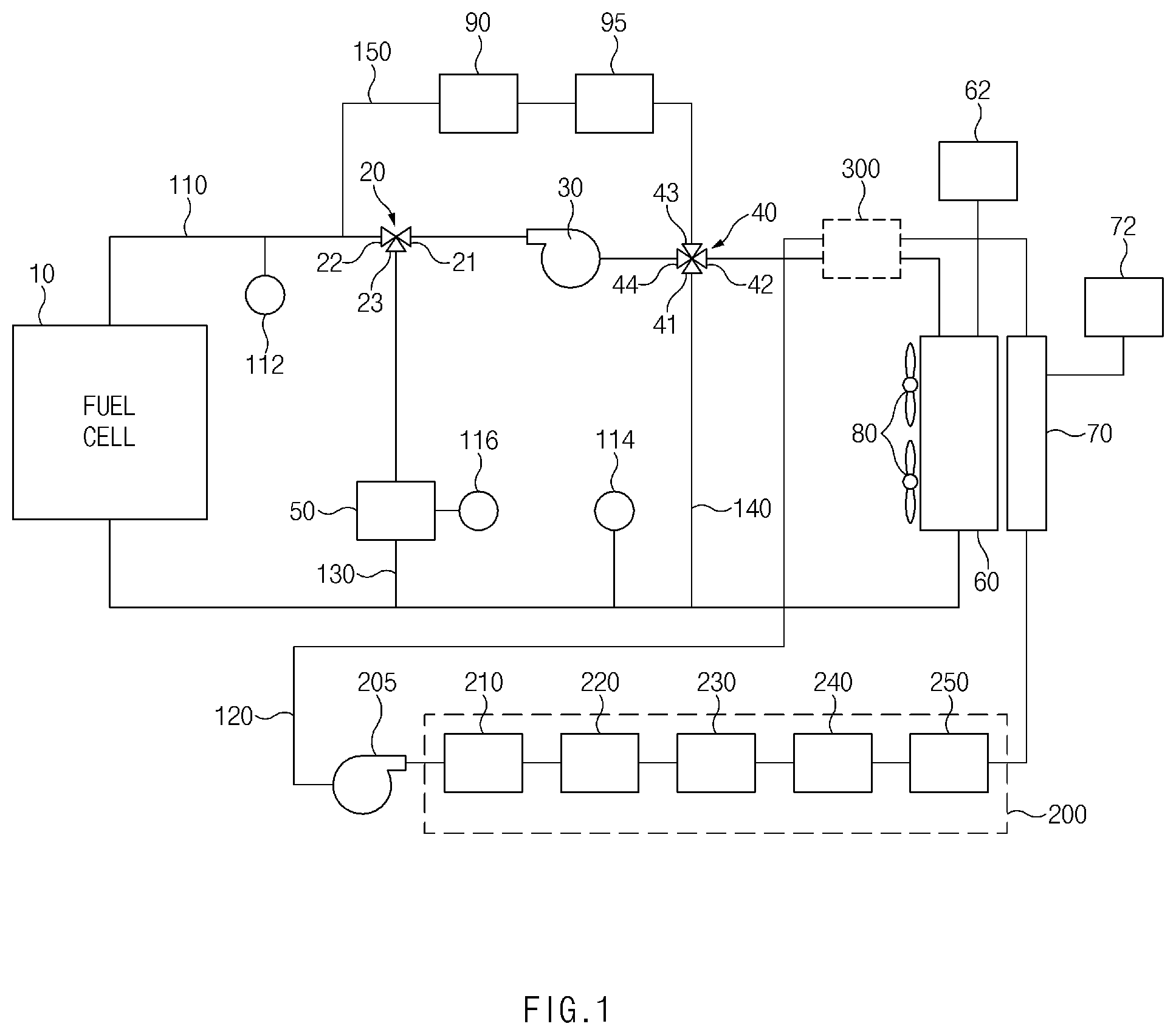 Patent US12347897 — Fuel cell system and method of controlling heater thereof — Figure 1