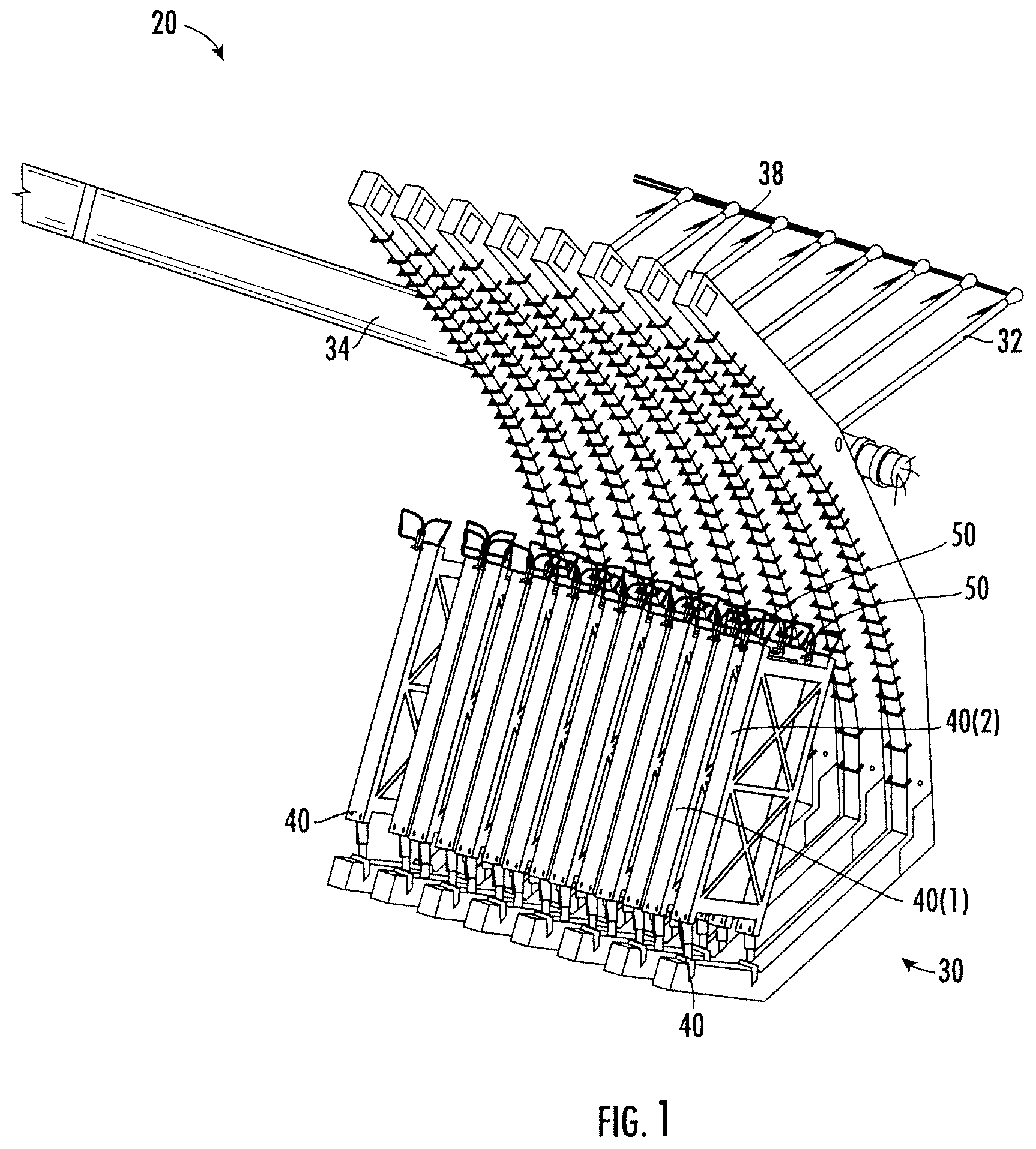 Patent US12347937 — Spaceborne antenna with rolling flex hinges and associated methods — Figure 1
