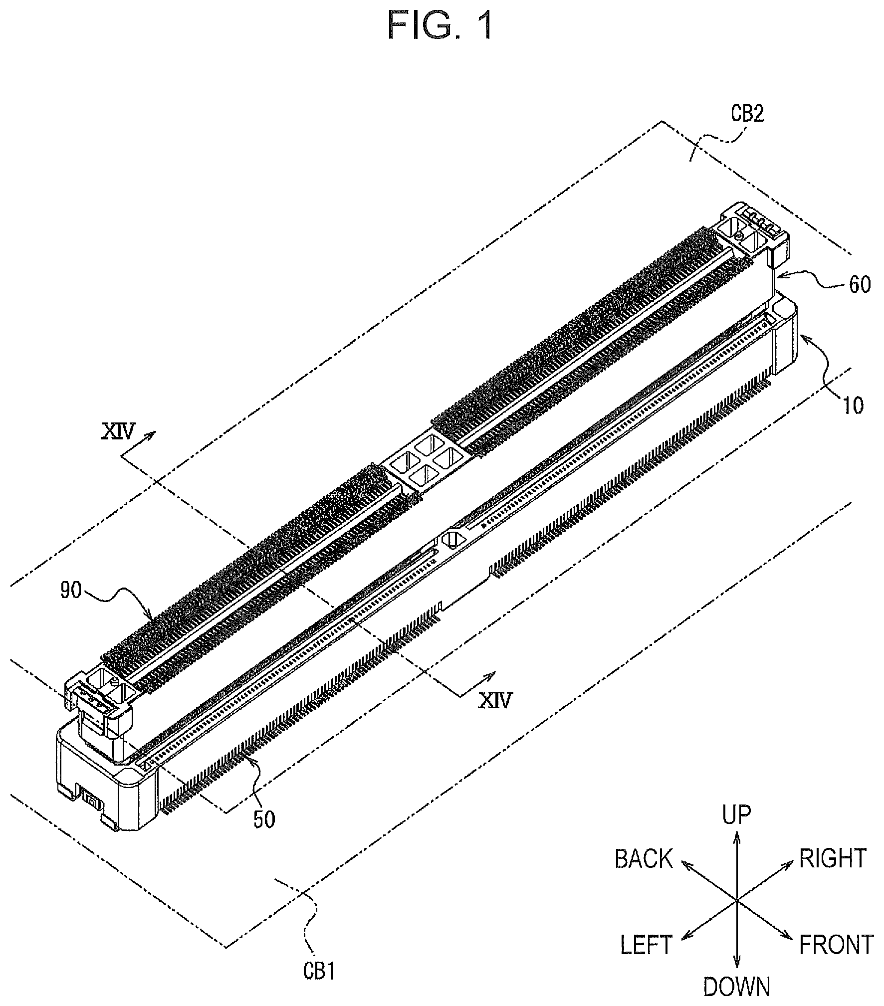 Patent US12347955 — Connector and electronic apparatus — Figure 1