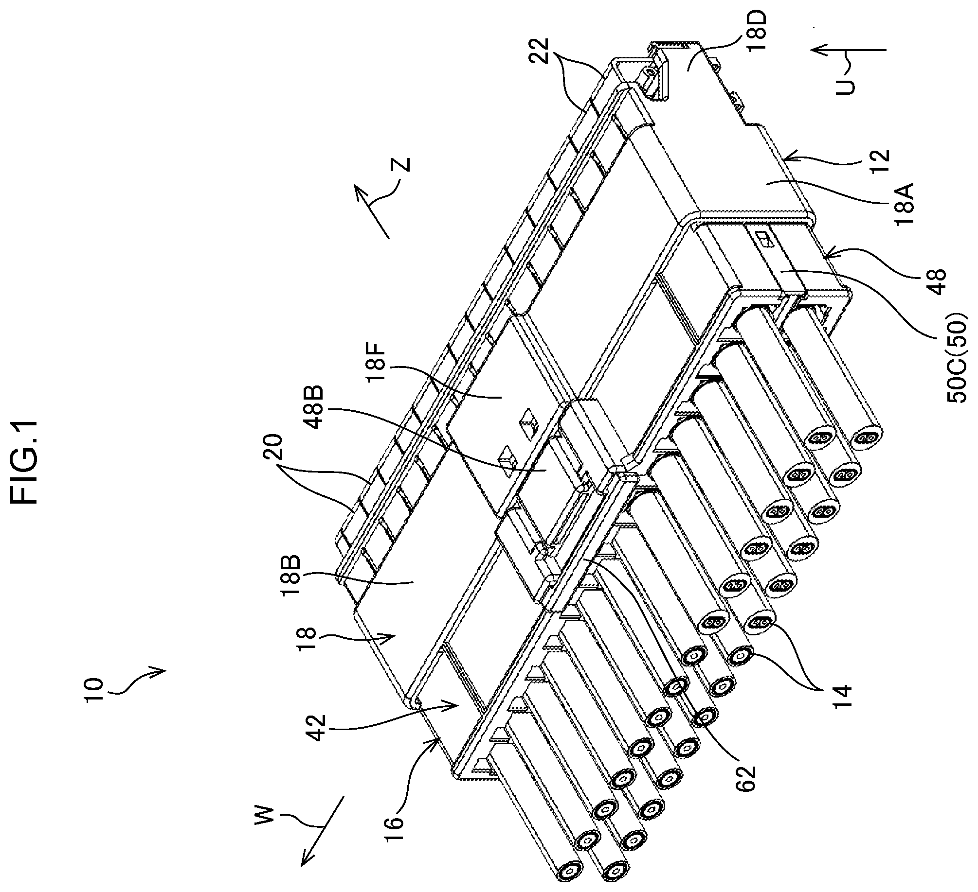 Patent US12347958 — Electrical connector with inner and out terminals with a compact configuration and connector set using the same — Figure 1