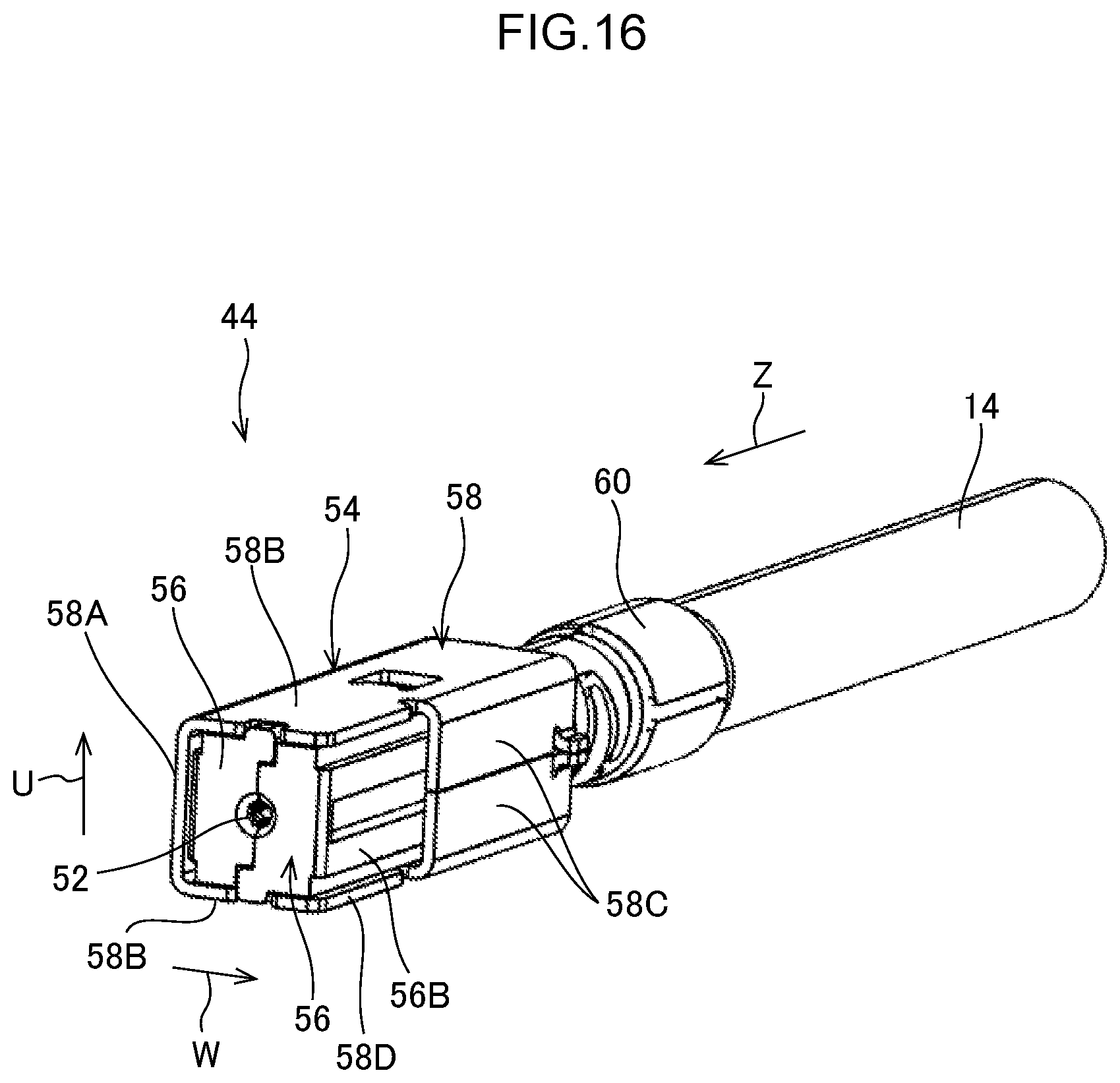 Patent US12347958 Figure 16 – Electrical connector with inner and out terminals with a compact configuration and connector set using the same