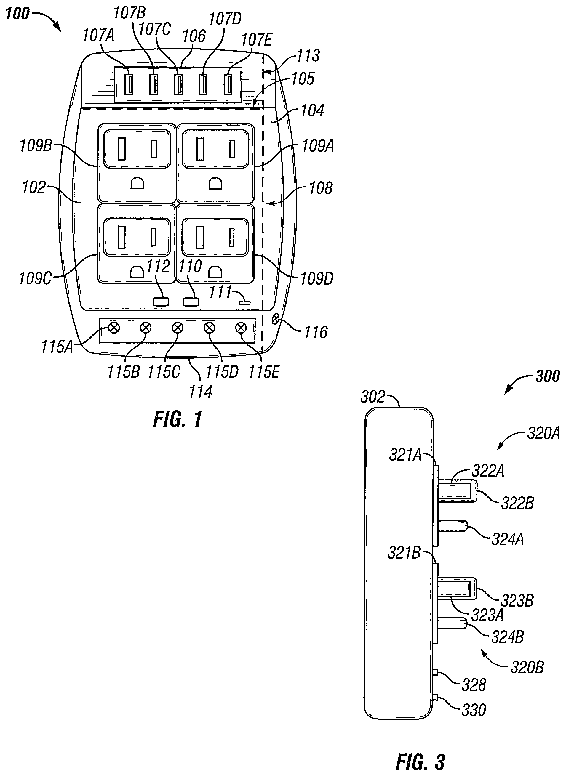 Patent US12347979 — Rechargeable USB electrical outlet with integrated lighting with connectivity — Figure 1