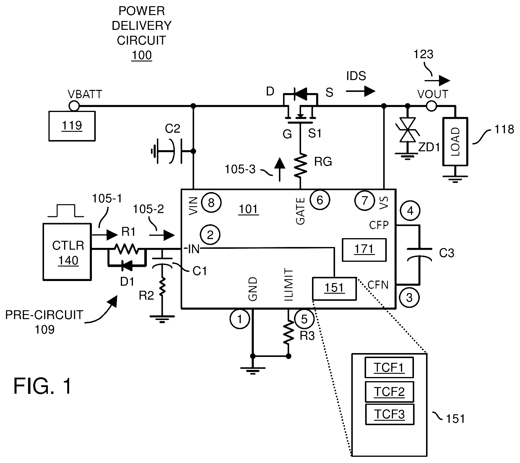 Patent US12348027 — Multi-function control circuit and pre-circuit configuration — Figure 1