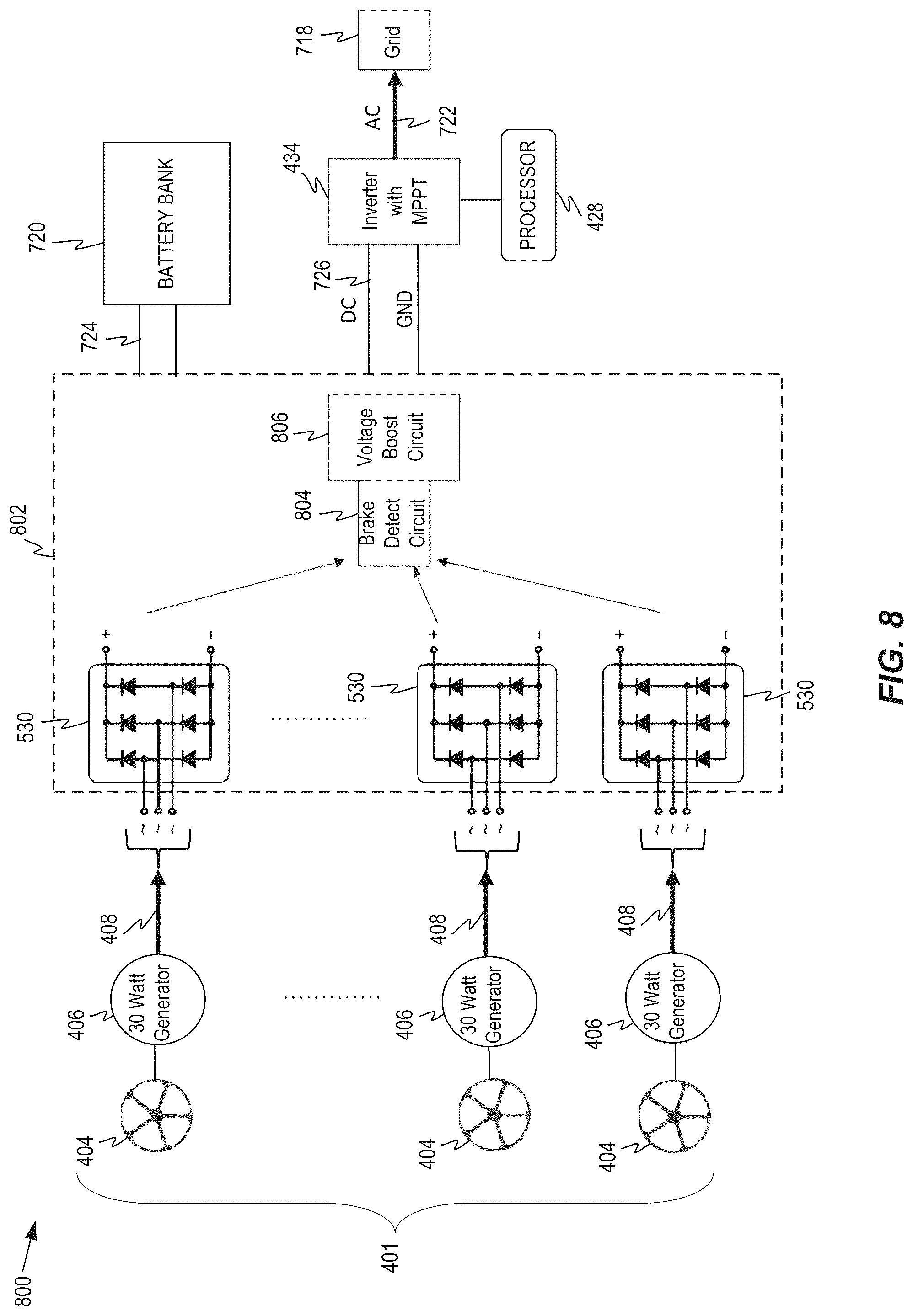 Patent US12348046 Figure 9 – Dual mode turbine for supplying energy using a smart inverter