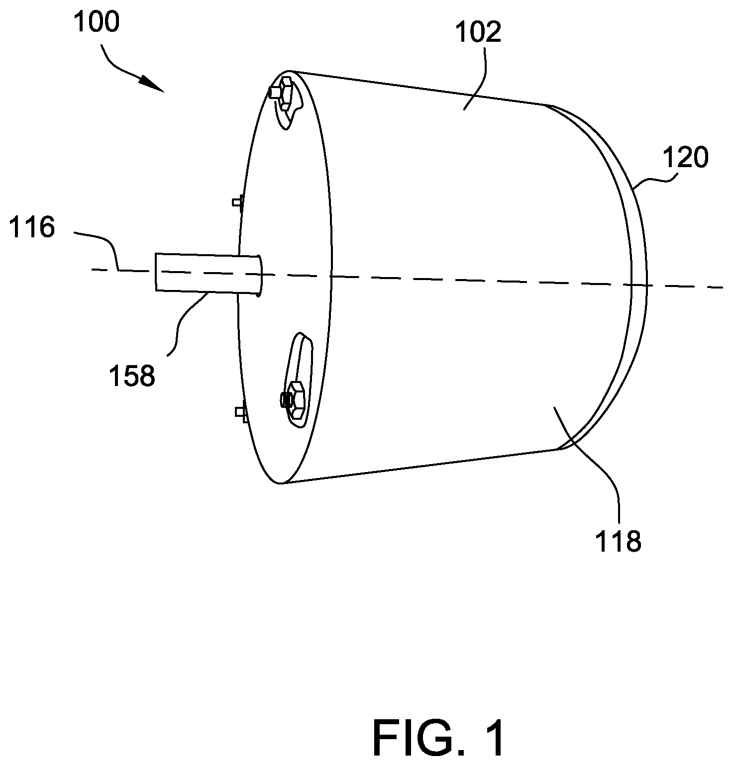 Patent US12348081 Figure 1 – Stator assembly including stiffener and method of assembly thereof