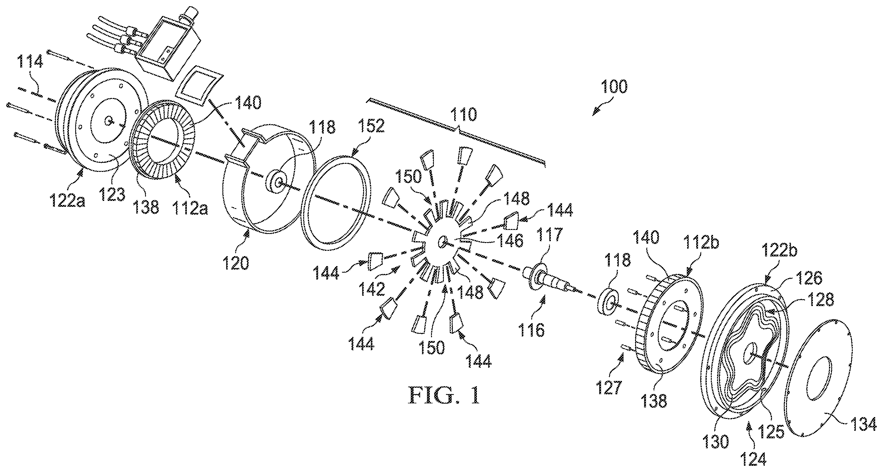 Patent US12348087 — Rotor for axial flux motor and method of manufacture — Figure 1