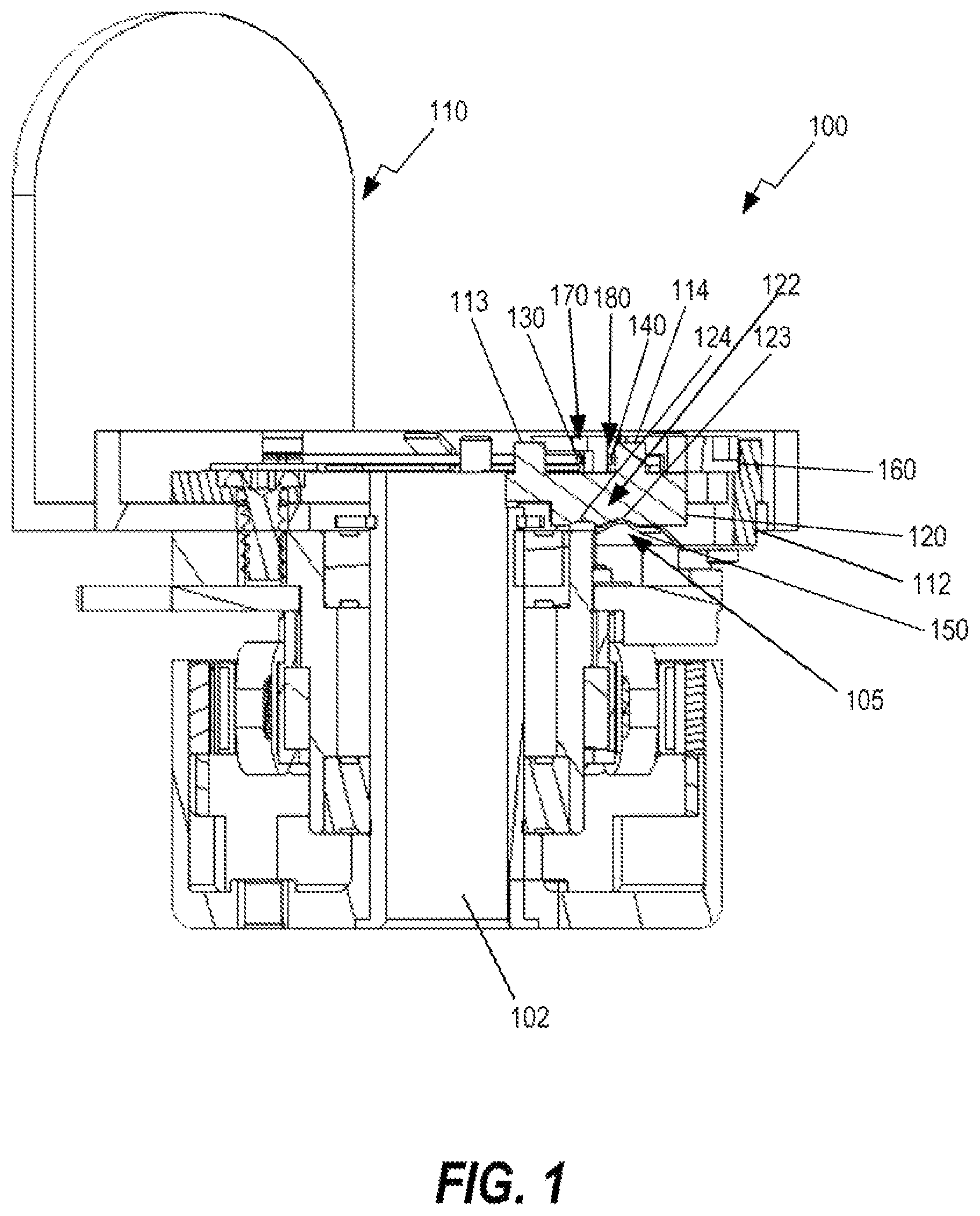 Patent US12348114 — Motor locking mechanism including memory alloy wire — Figure 1
