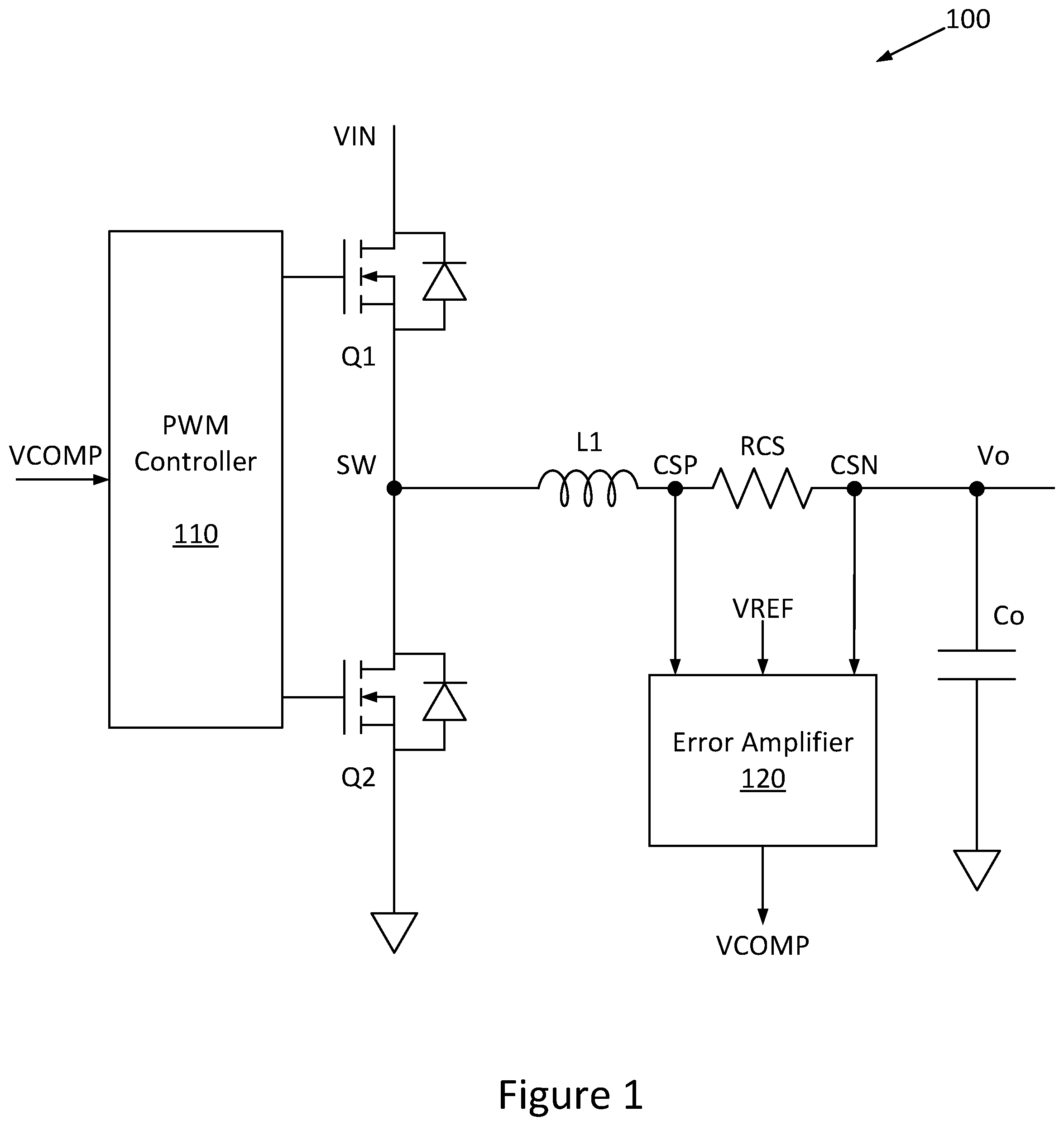 Patent US12348140 Figure 1 – Wide range amplifier and control method