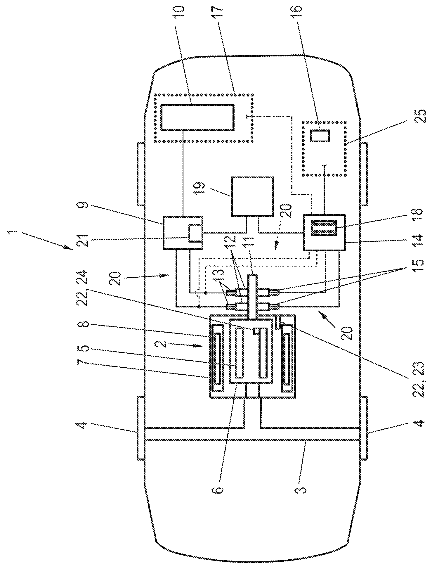 Patent US12348165 — Method for control of an externally excited electric machine of a motor vehicle, and the motor vehicle — Figure 1