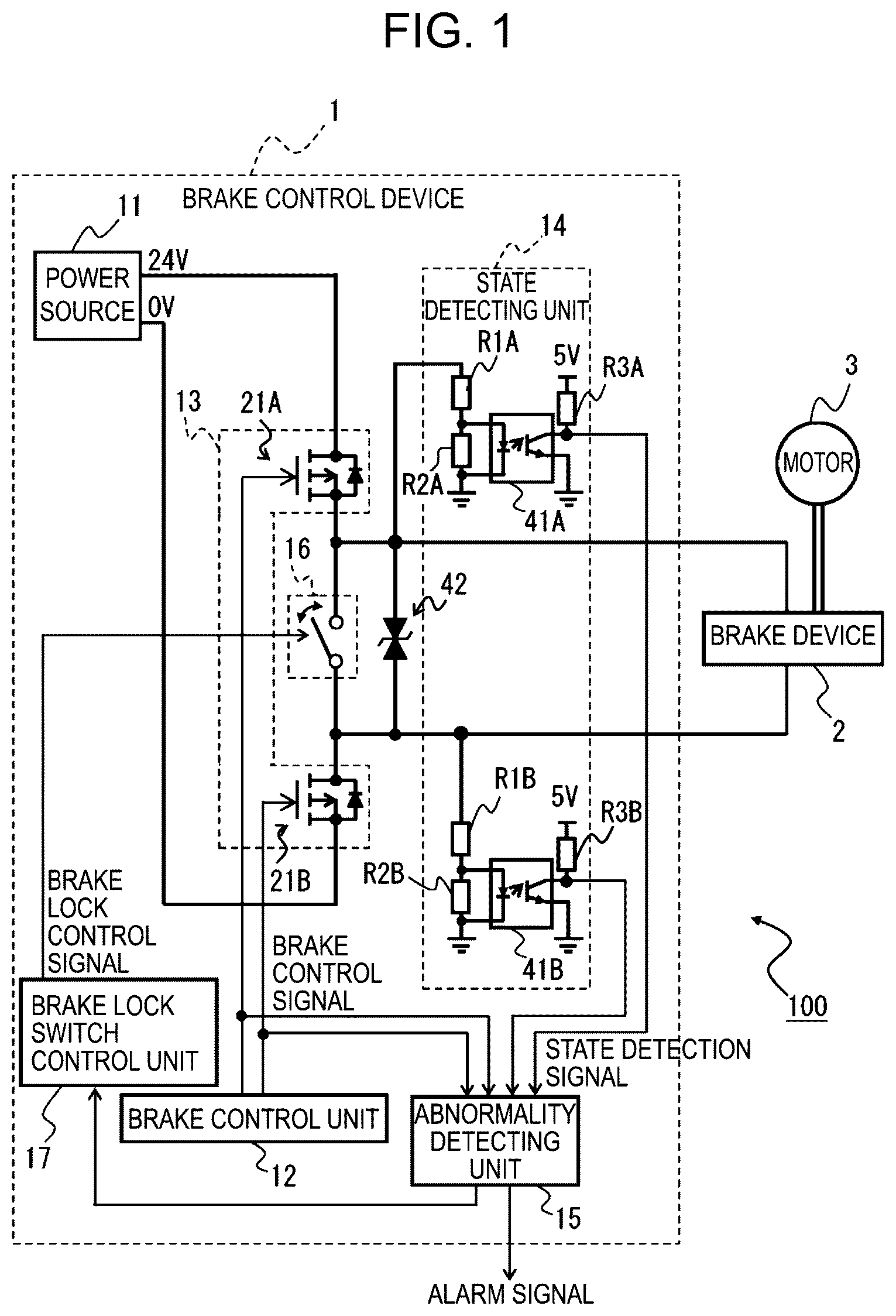Patent US12348171 — Brake control device and motor drive device — Figure 1
