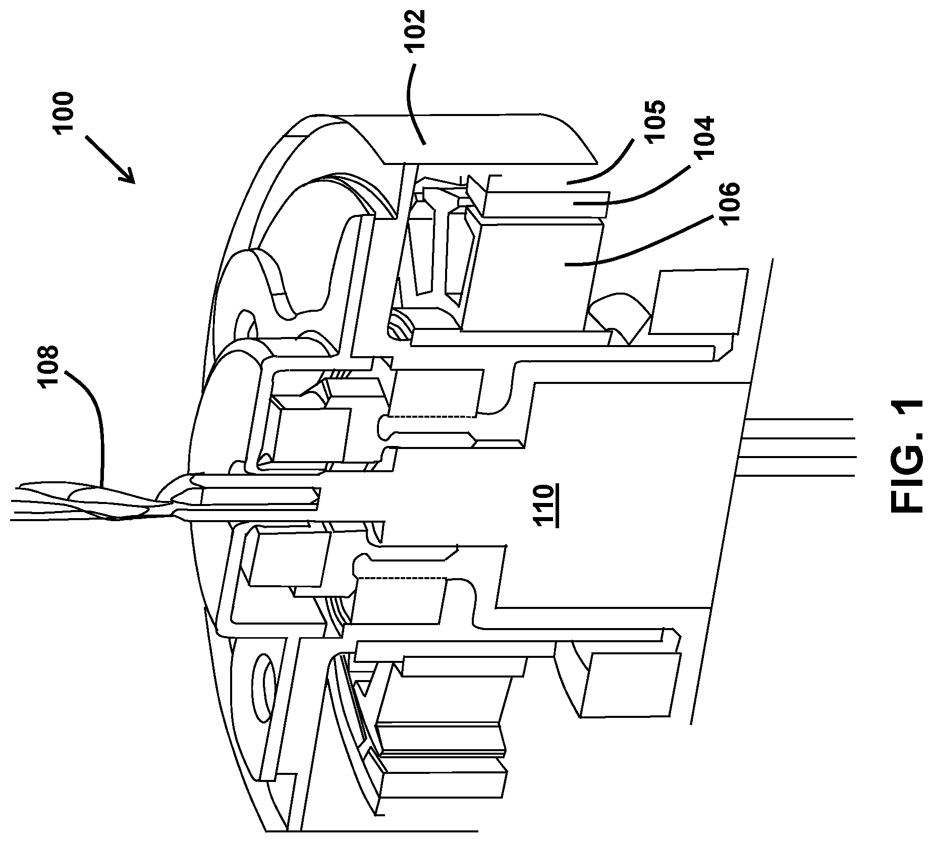 Patent US12348174 — Bi-stable, sub-commutated, direct-drive, sinusoidal motor controller for precision position control — Figure 1