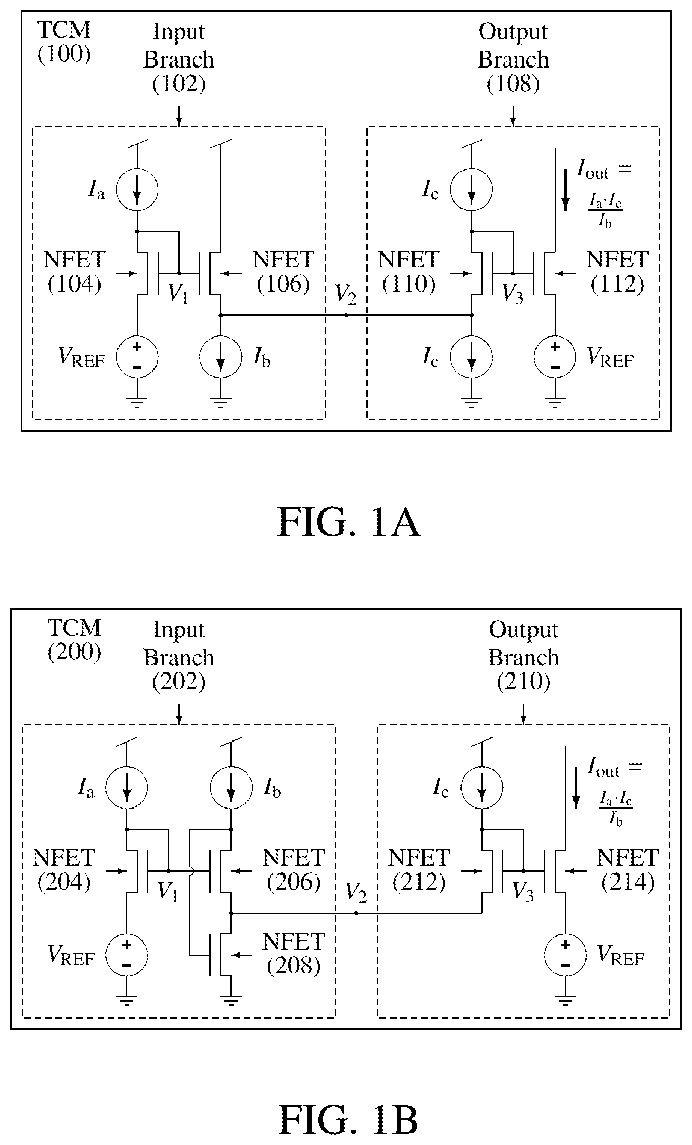 Patent US12348194 Figure 1 – Dynamic translinear current multiplier for analog computing