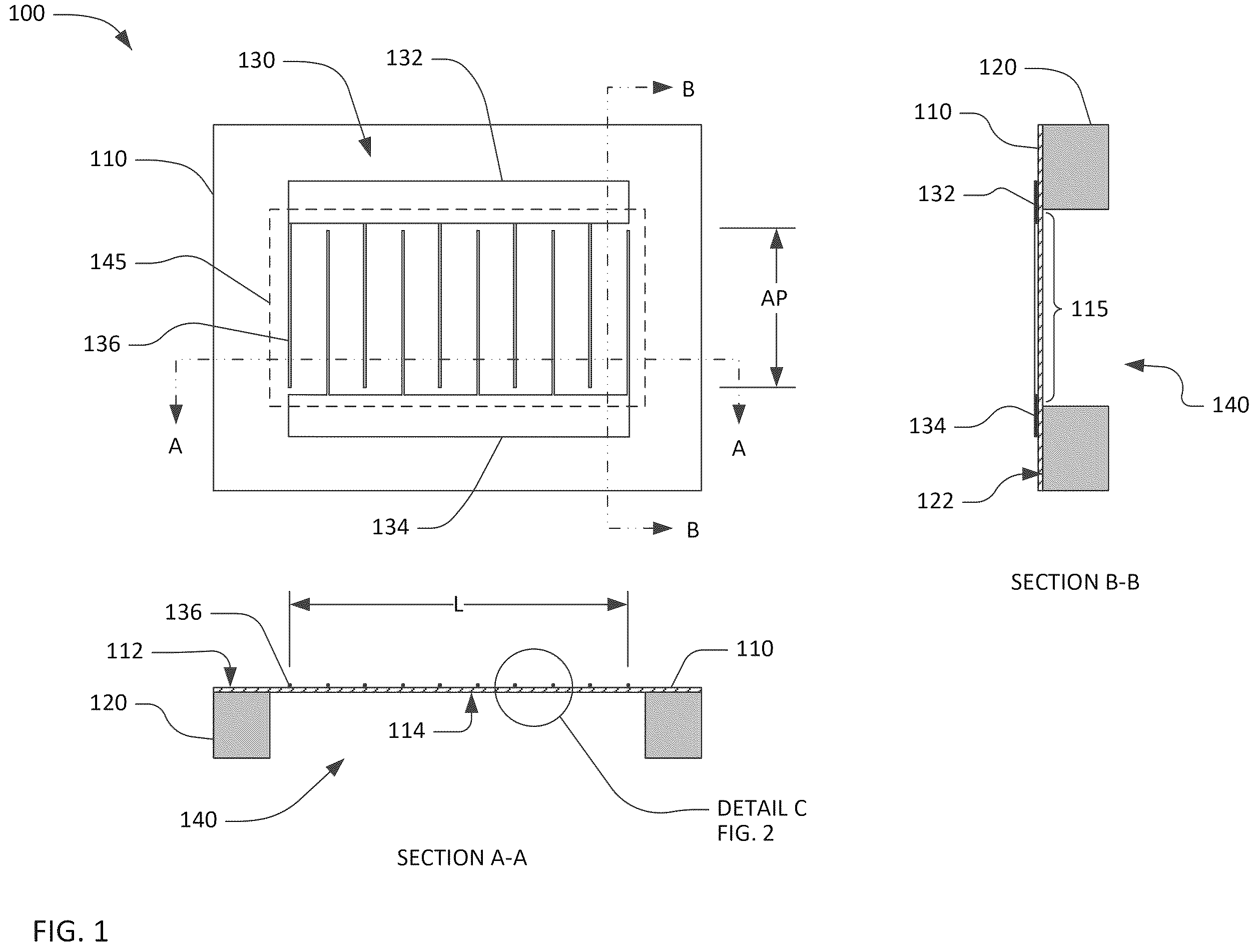 Patent US12348215 — Transversely-excited film bulk acoustic resonator using YX-cut lithium niobate for high power applications — Figure 1