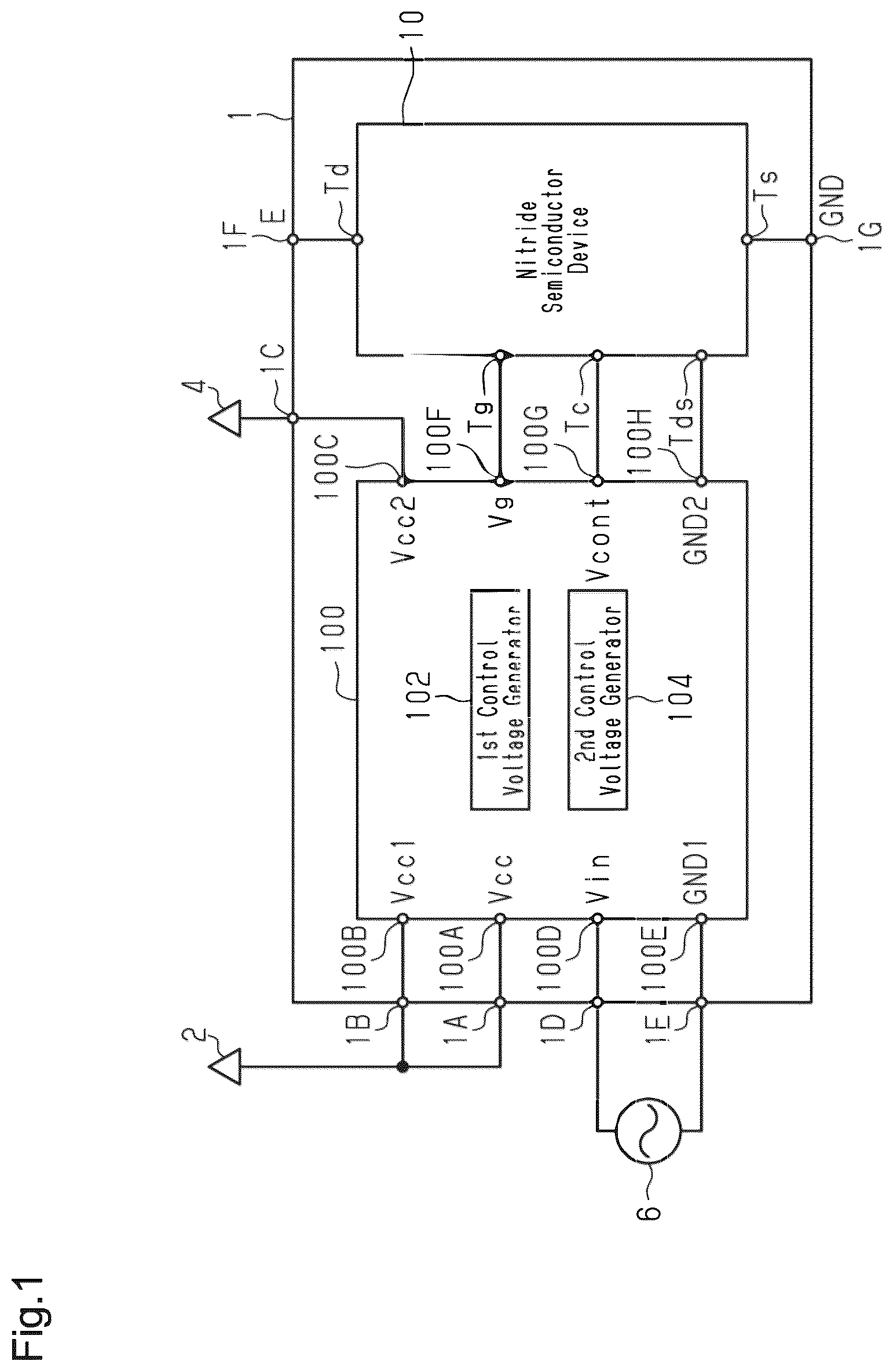 Patent US12348220 — Nitride semiconductor module — Figure 1