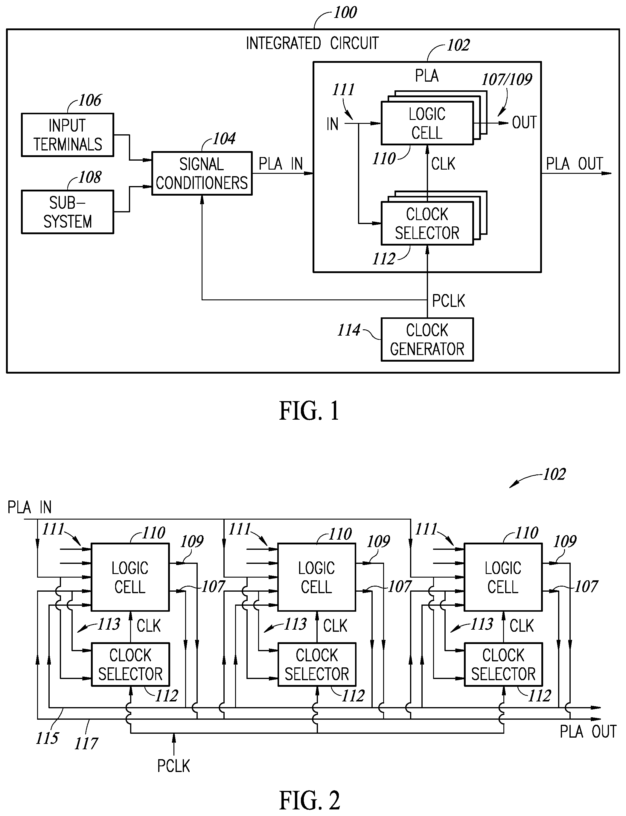 Patent US12348224 — Programmable logic block with multiple types of programmable arrays and flexible clock selection — Figure 1