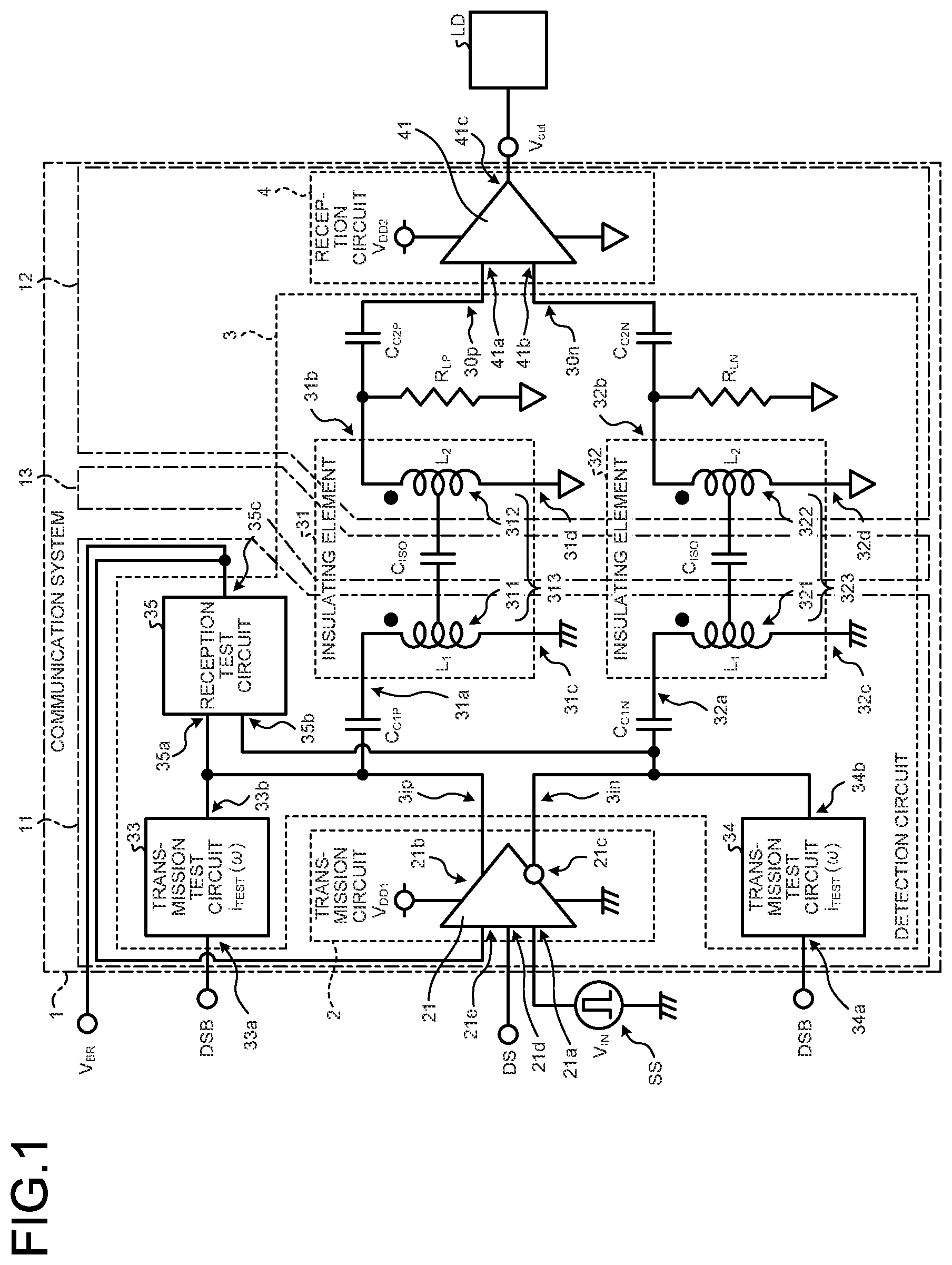 Patent US12348254 — Detection circuit and communication system — Figure 1