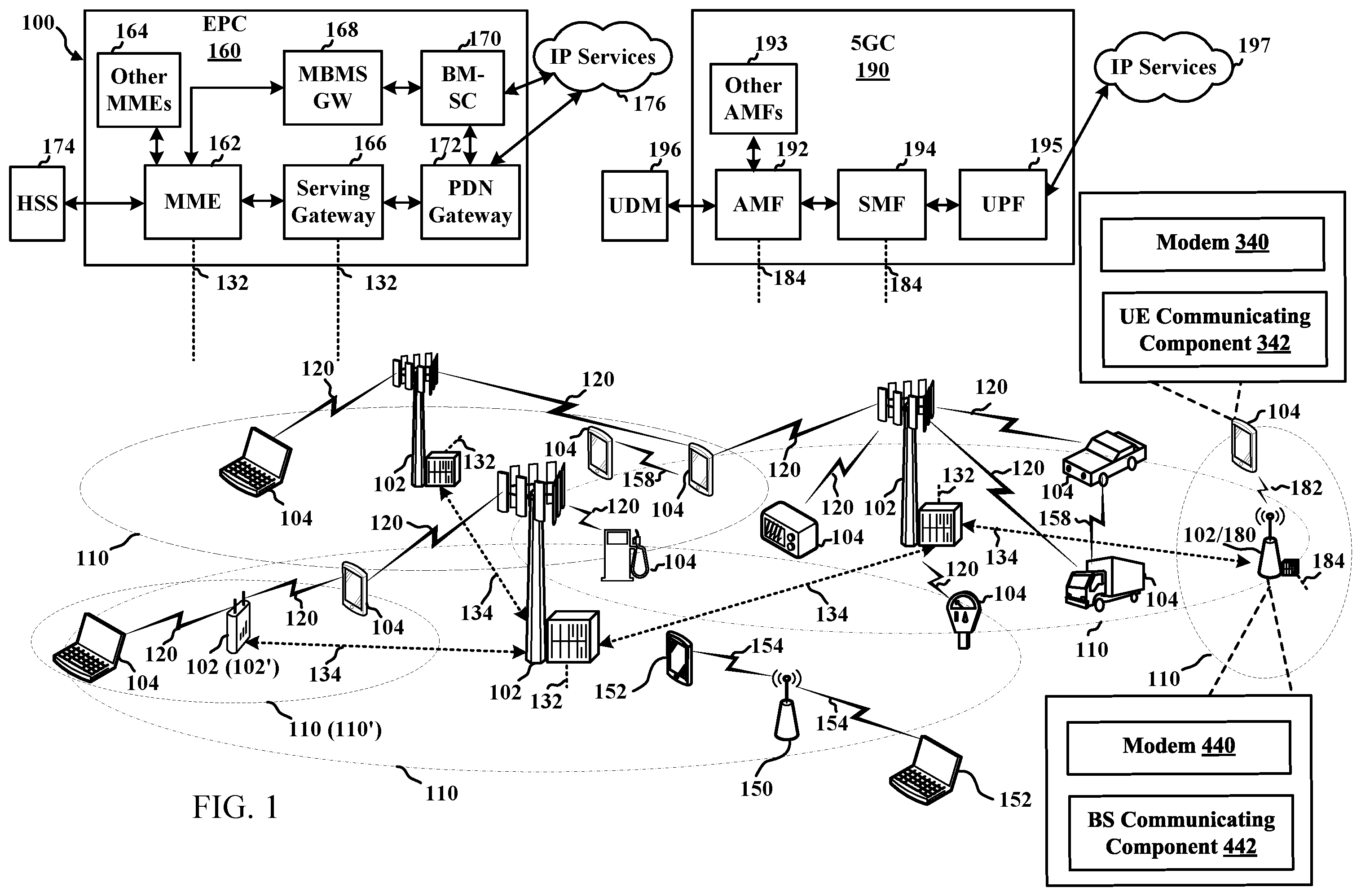 Patent US12348299 Figure 1 – Techniques for selecting beams in full duplex wireless communications