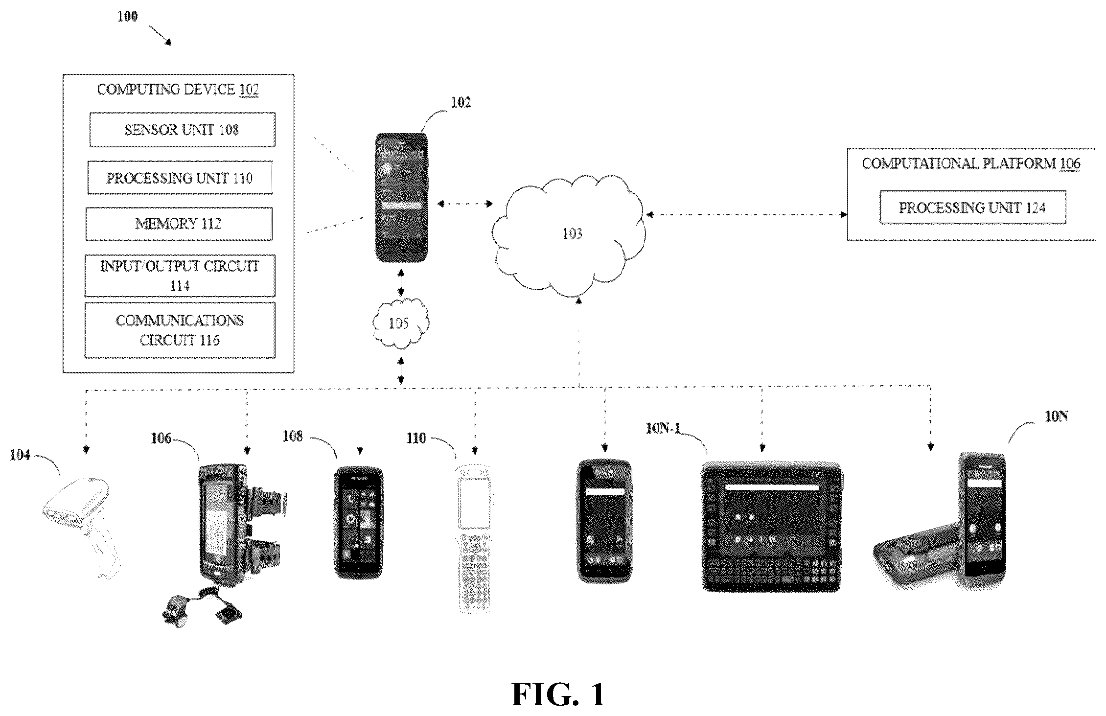 Patent US12348365 — Configuring a remote electronic device by a peer electronic device in a networked environment — Figure 1