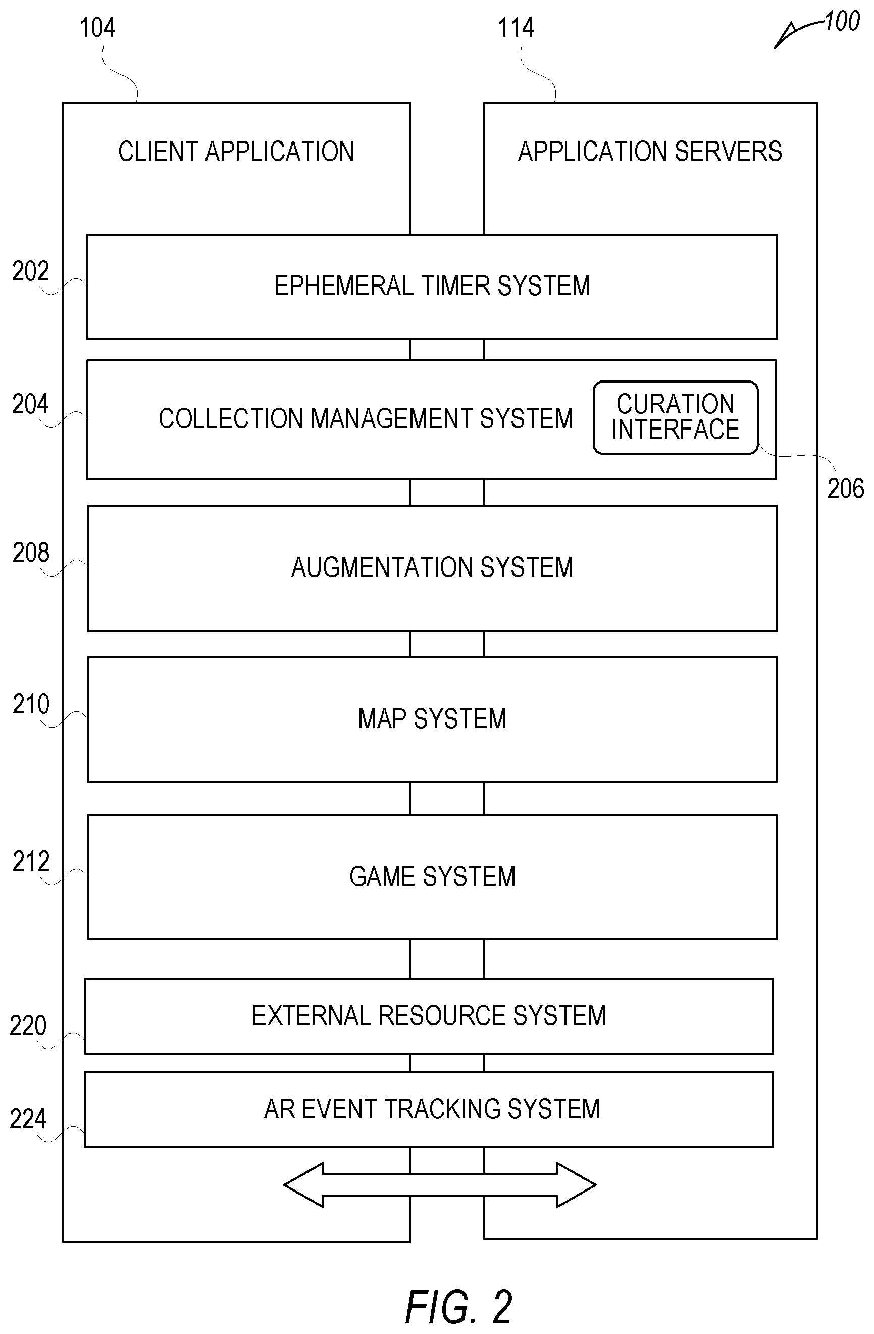 Patent US12348387 Figure 2 – Augmented reality experience event metrics system