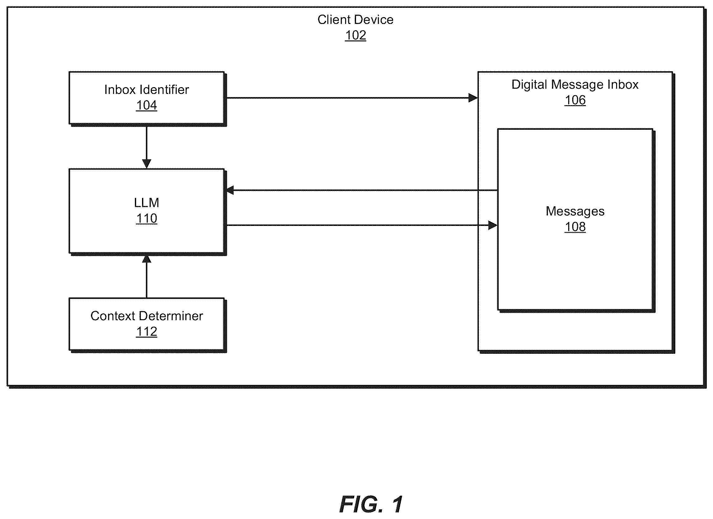 Patent US12348474 — Systems and methods for focused user account inboxes — Figure 1