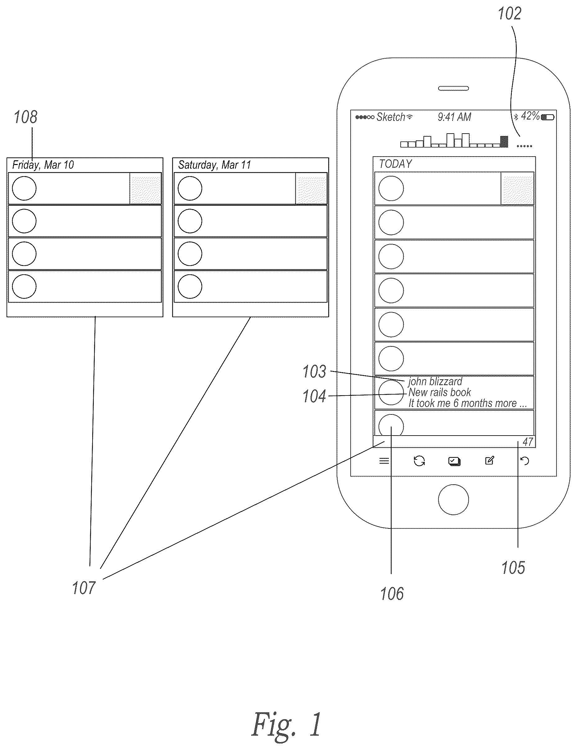 Patent US12348477 Figure 1 – Method and system for organizing and interacting with messages on devices