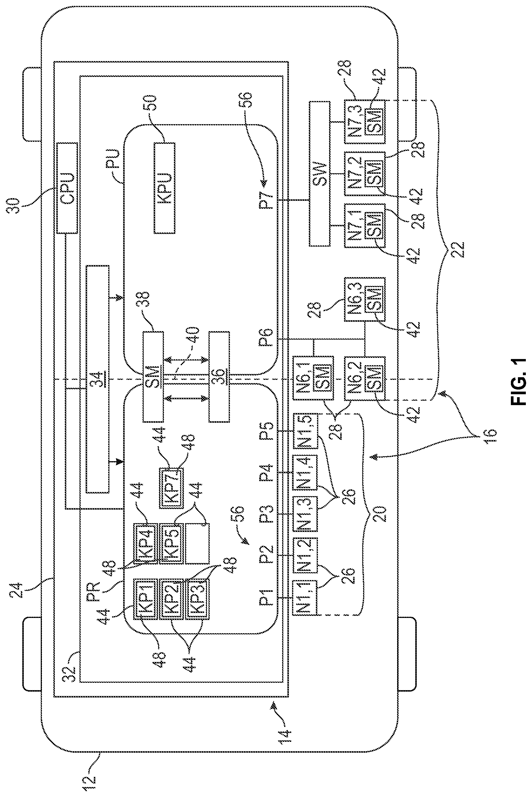 Patent US12348493 — Message authentication system including a network device having a lightweight security module — Figure 1
