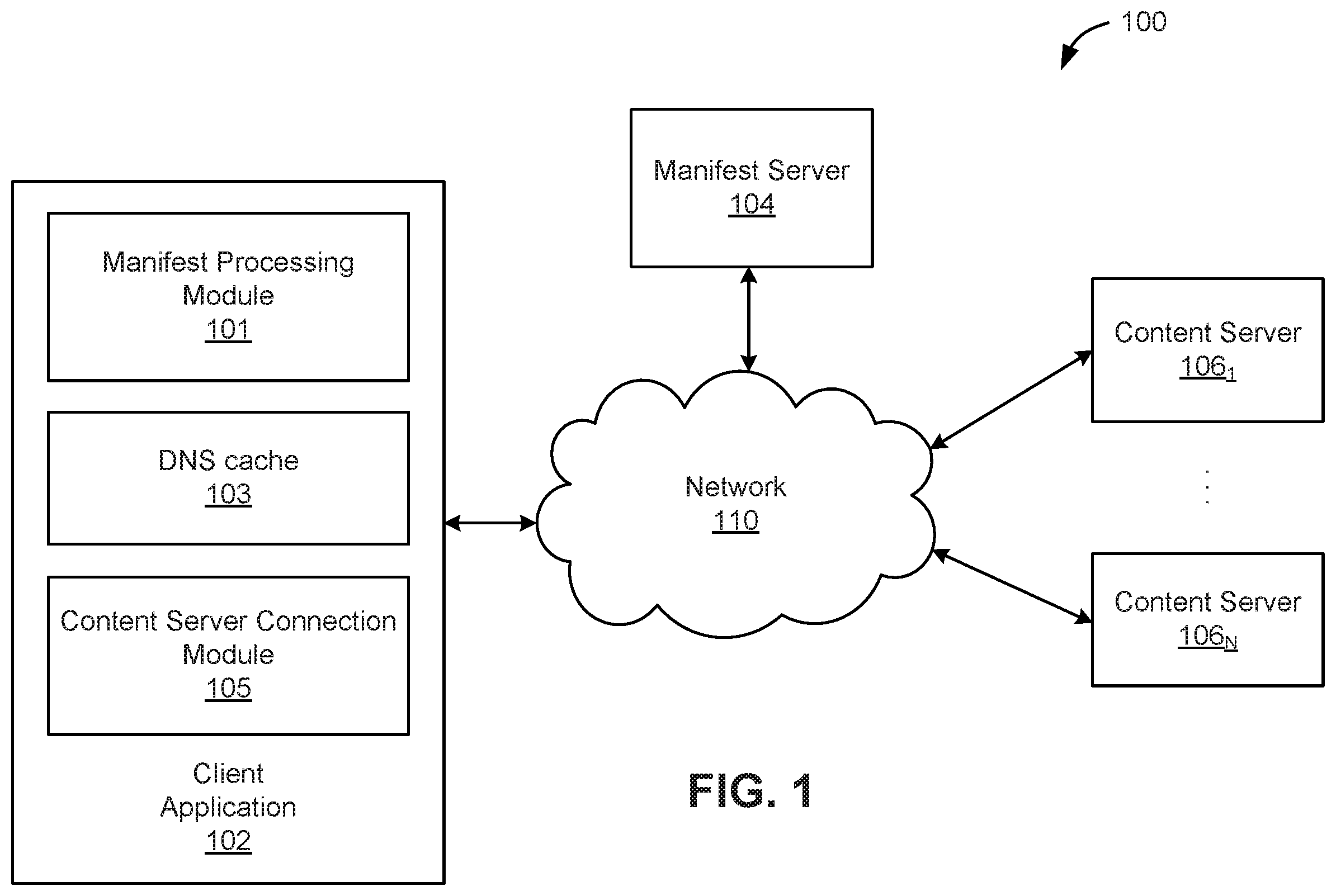 Patent US12348802 — Techniques for bypassing the domain name system — Figure 1