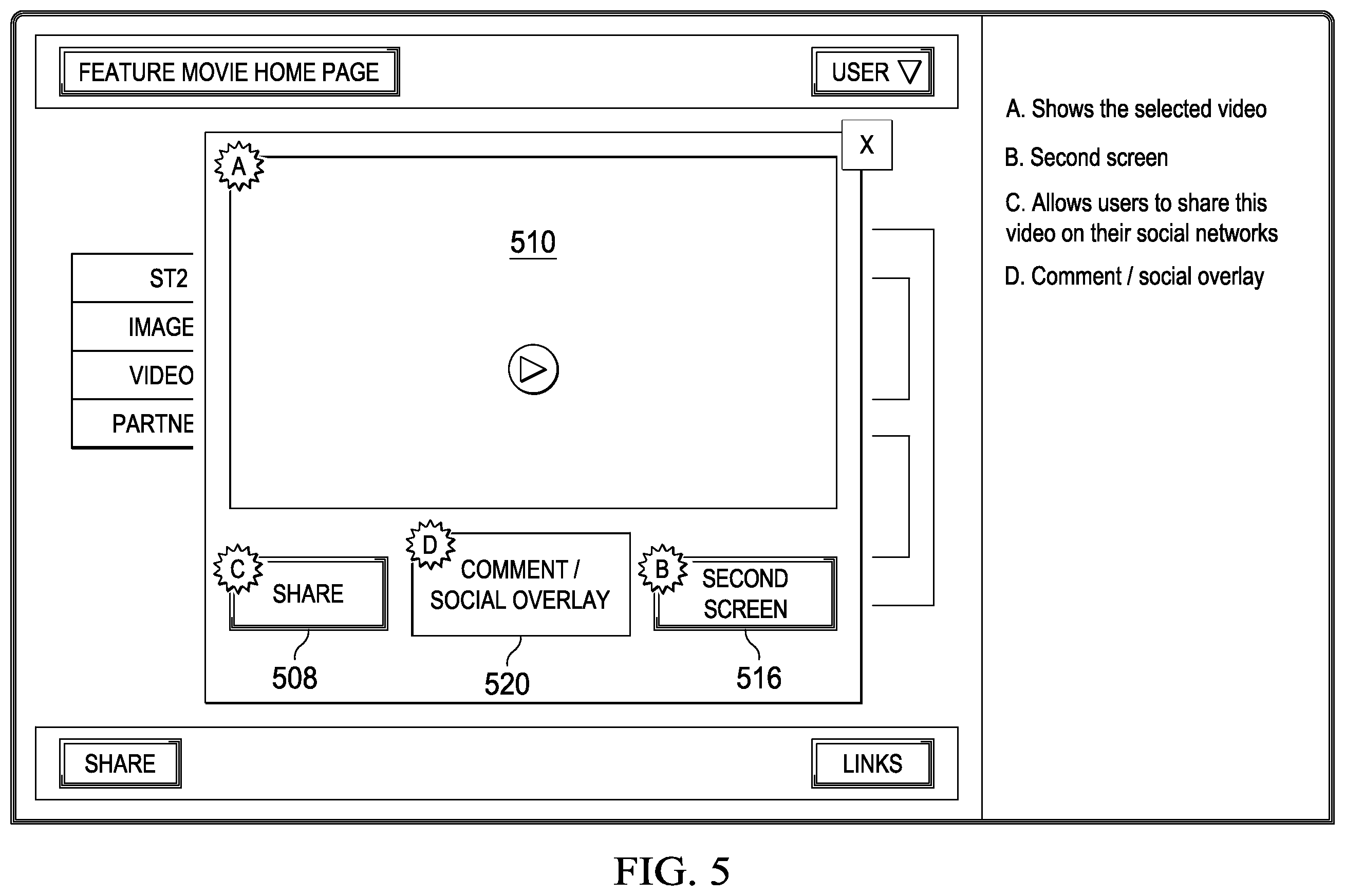 Patent US12348823 Figure 5 – Computing network for synchronized streaming of audiovisual content