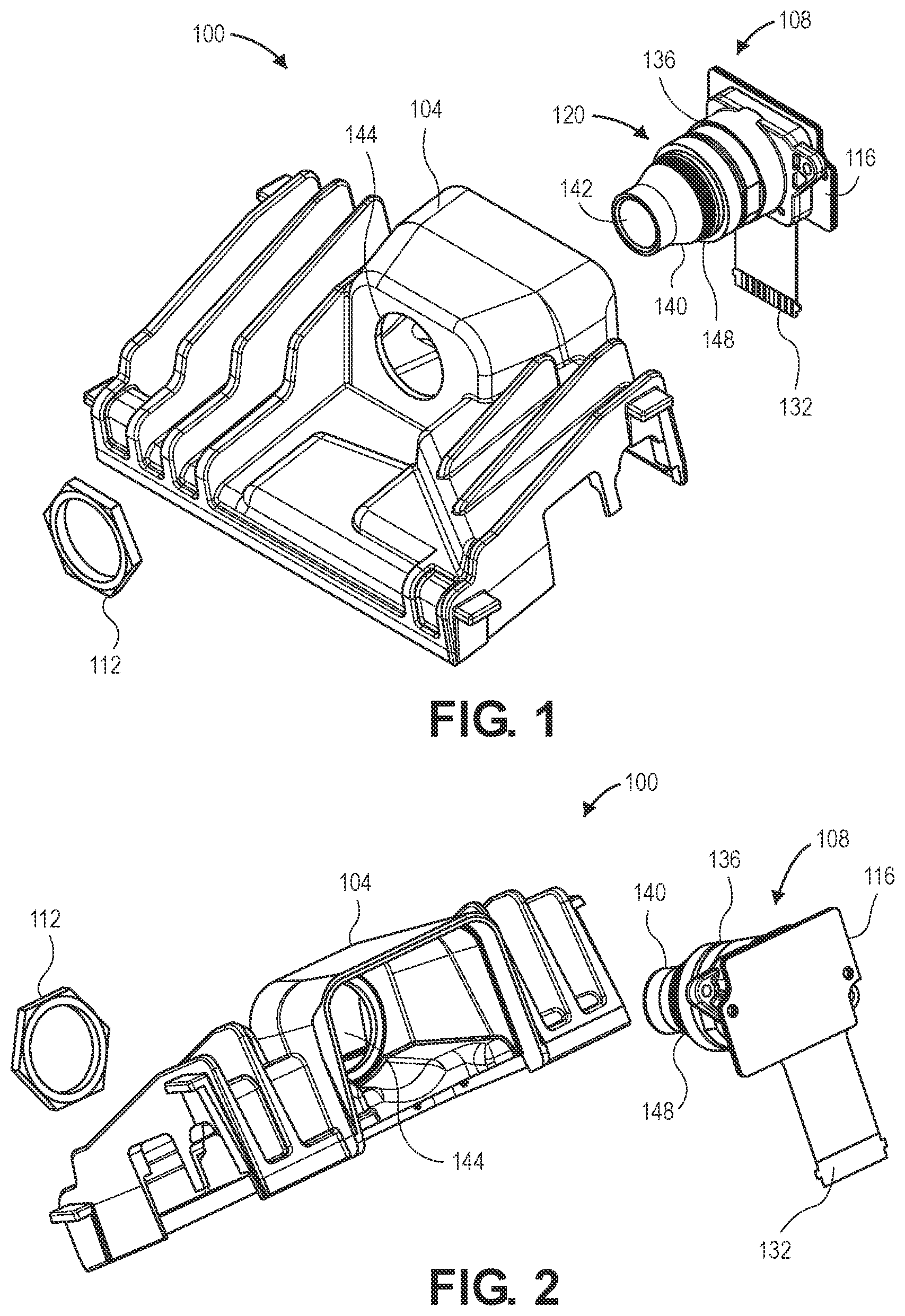 Patent US12348847 Figure 1 – Image sensor assembly with a fastener received by a lens housing