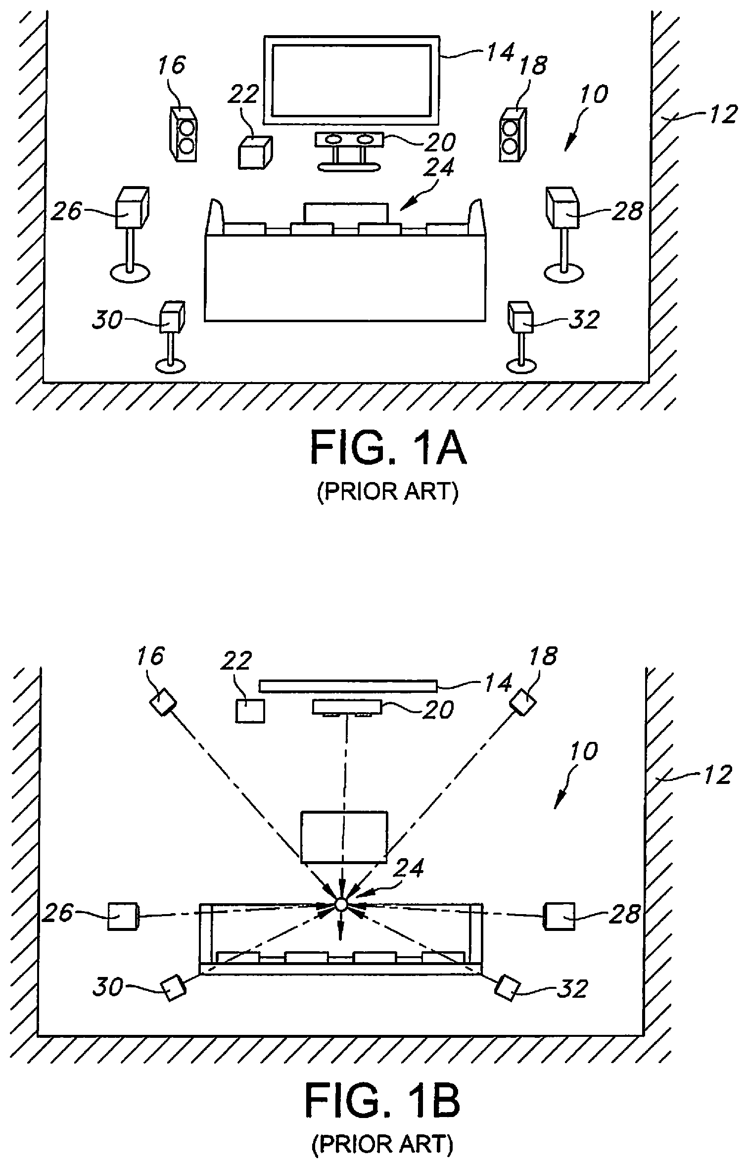 Patent US12348949 — Active cancellation of a height-channel soundbar array's forward sound radiation — Figure 1