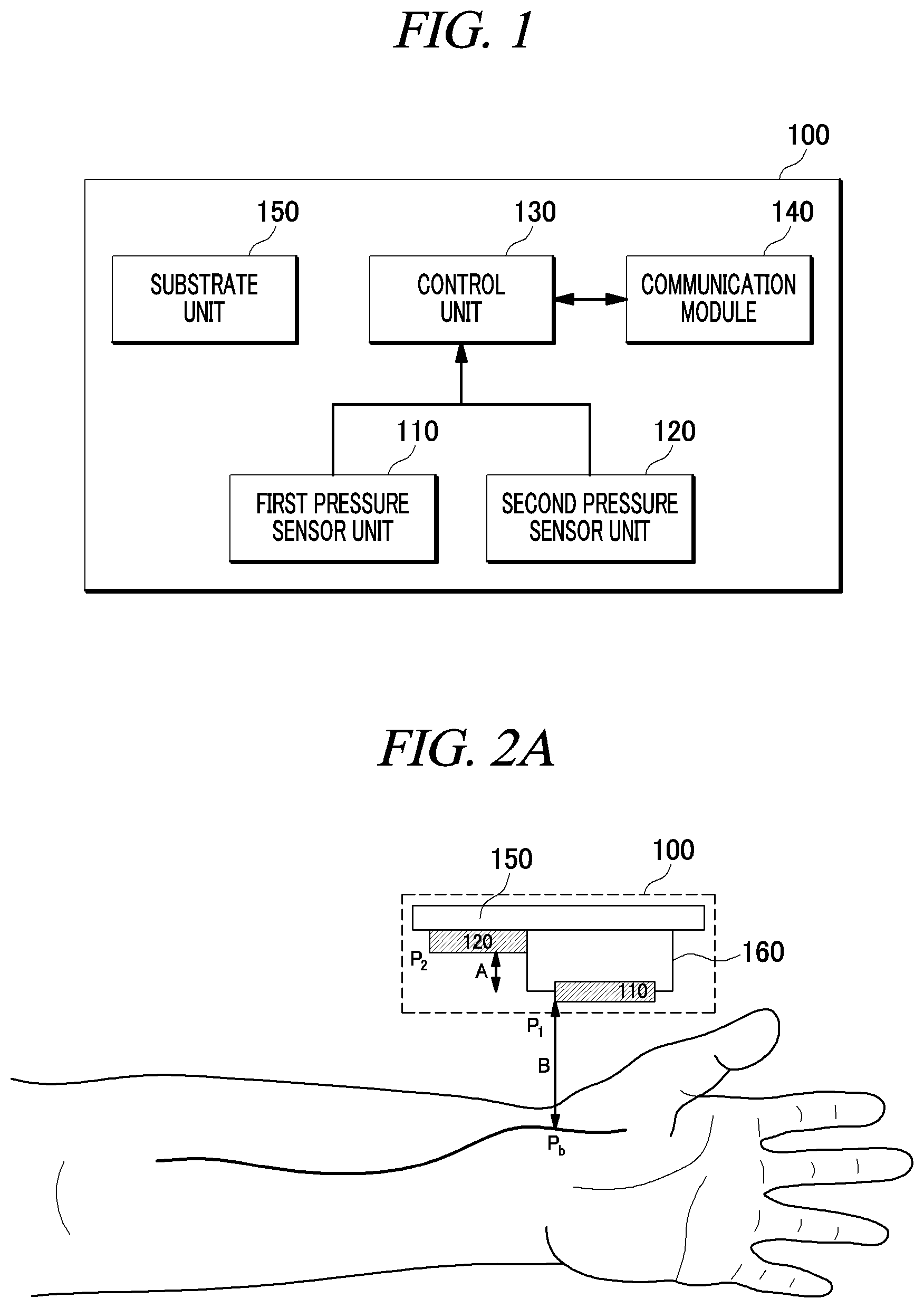 Patent US12350022 — Sensor module for measuring blood pressure, and wrist-wearable portable blood pressure measurement device using same — Figure 1